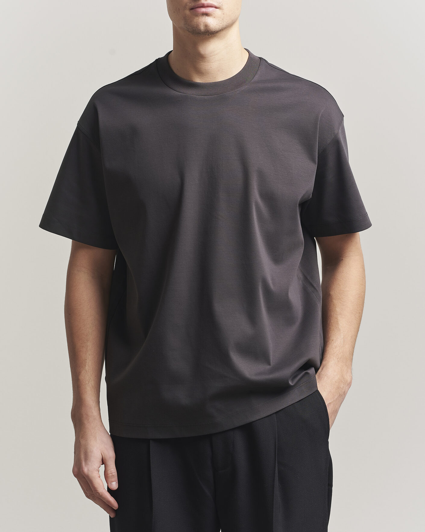 Heren | T-shirts | NN07 | Lionel Mercerized Crew Neck T-Shirt Deep Truffle