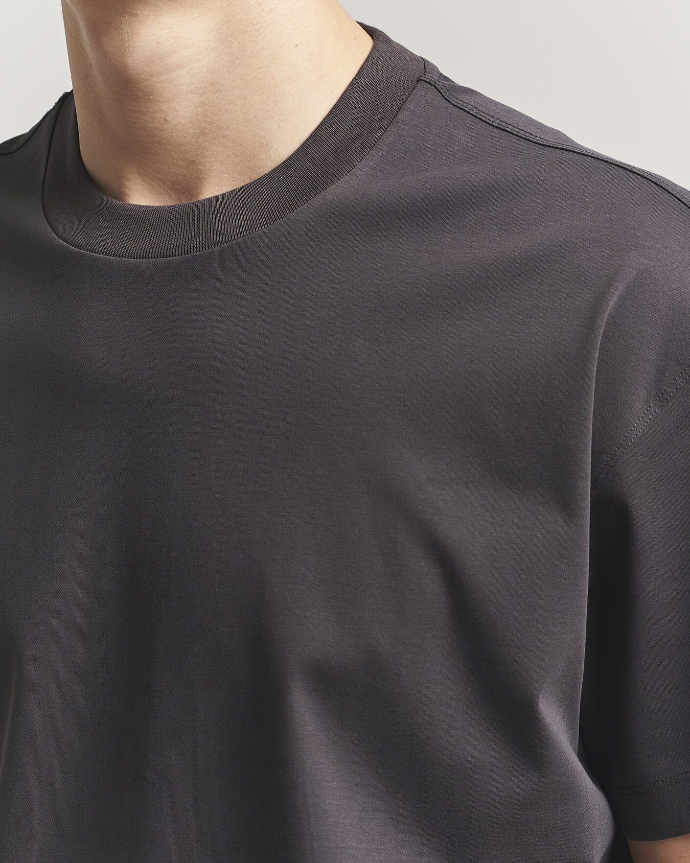 Heren | T-shirts | NN07 | Lionel Mercerized Crew Neck T-Shirt Deep Truffle