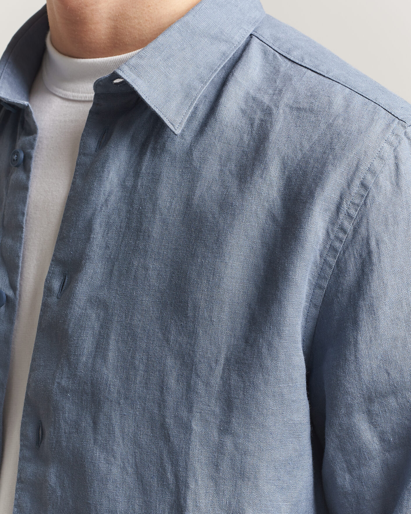 Heren | Overhemden | NN07 | Enzo Linen Shirt Stone Blue
