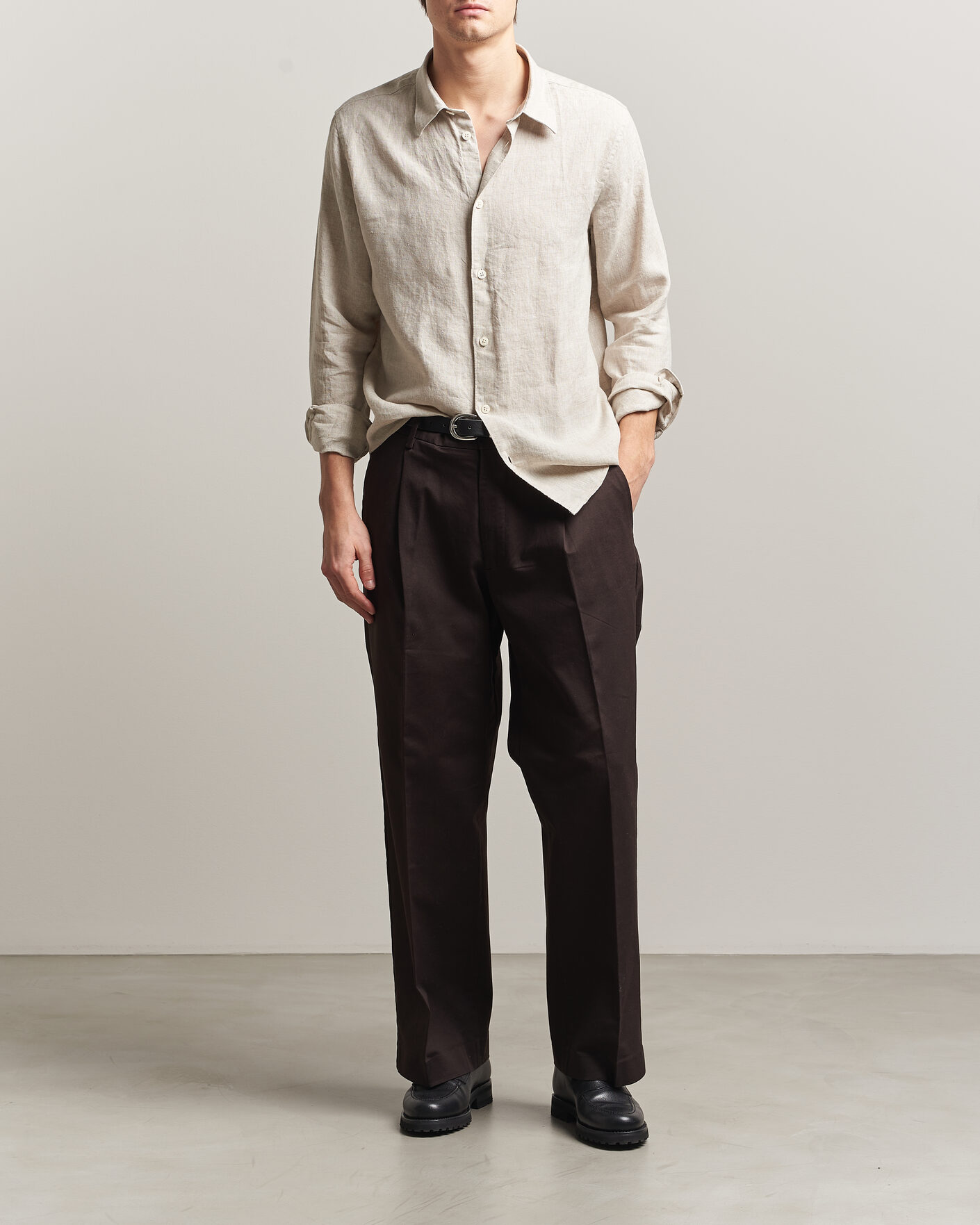 Heren | Overhemden | NN07 | Enzo Linen Shirt Oat