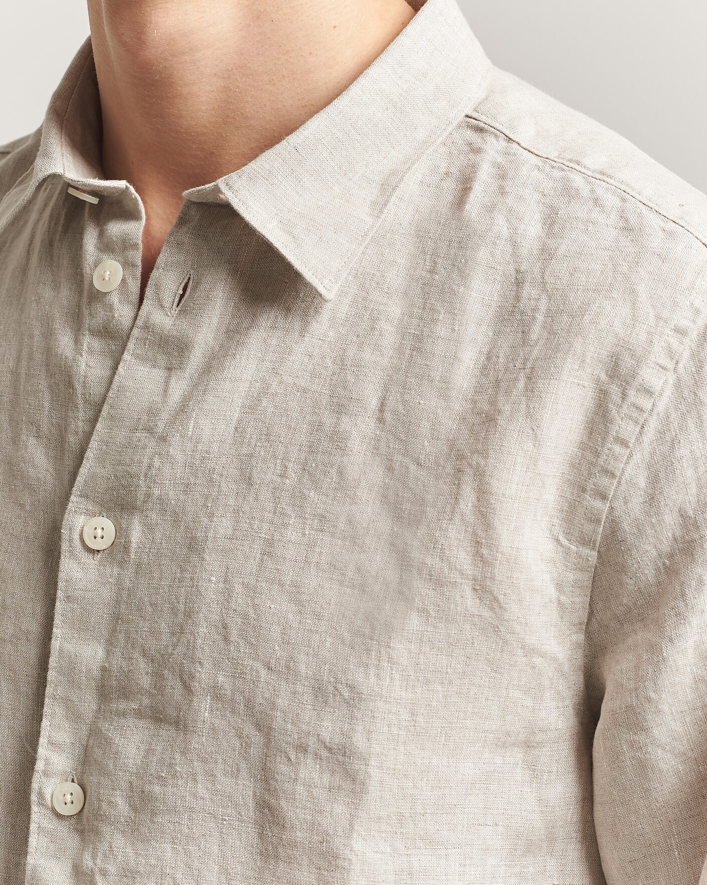 Heren | Overhemden | NN07 | Enzo Linen Shirt Oat