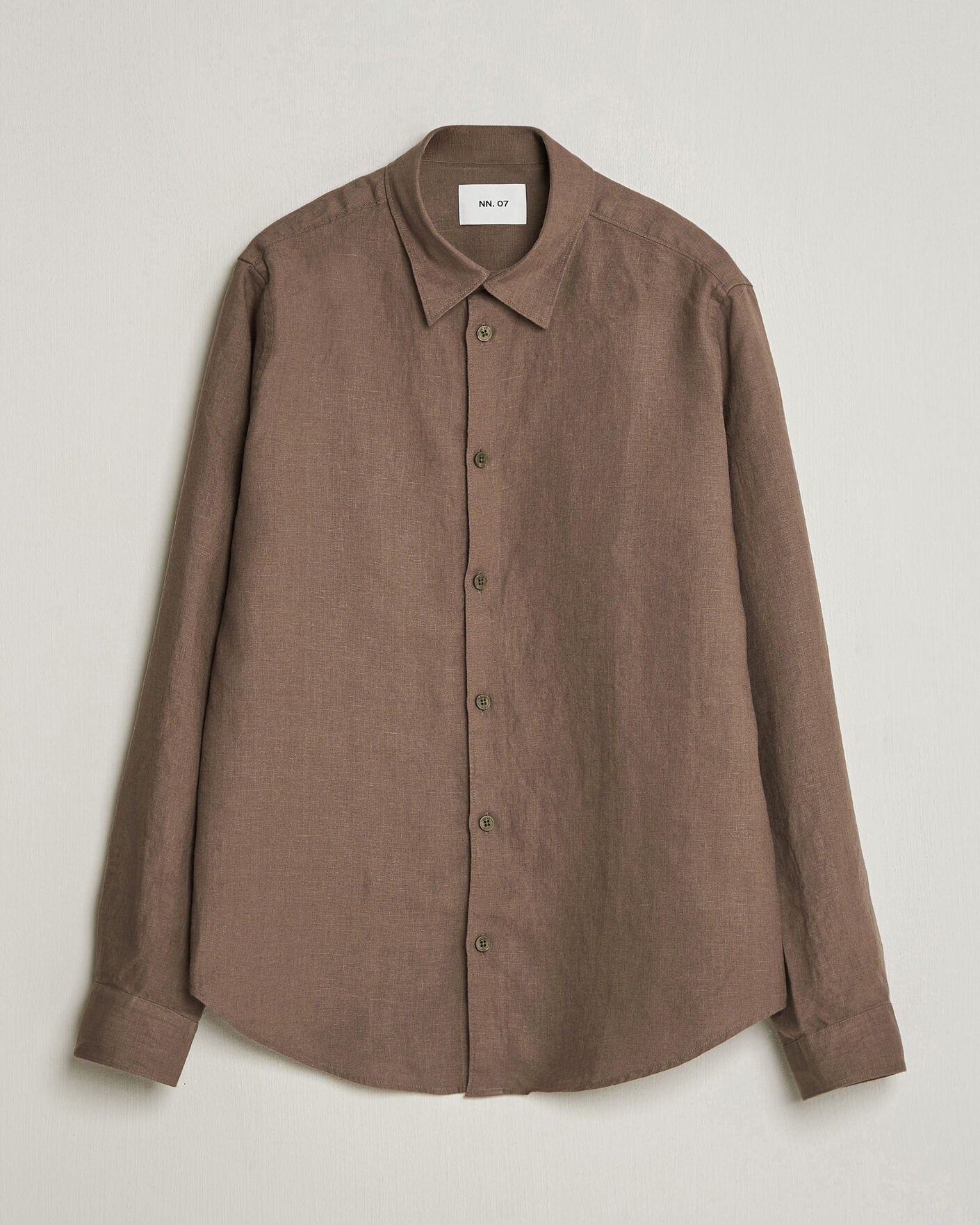 Heren | Overhemden | NN07 | Enzo Linen Shirt Mable Husk