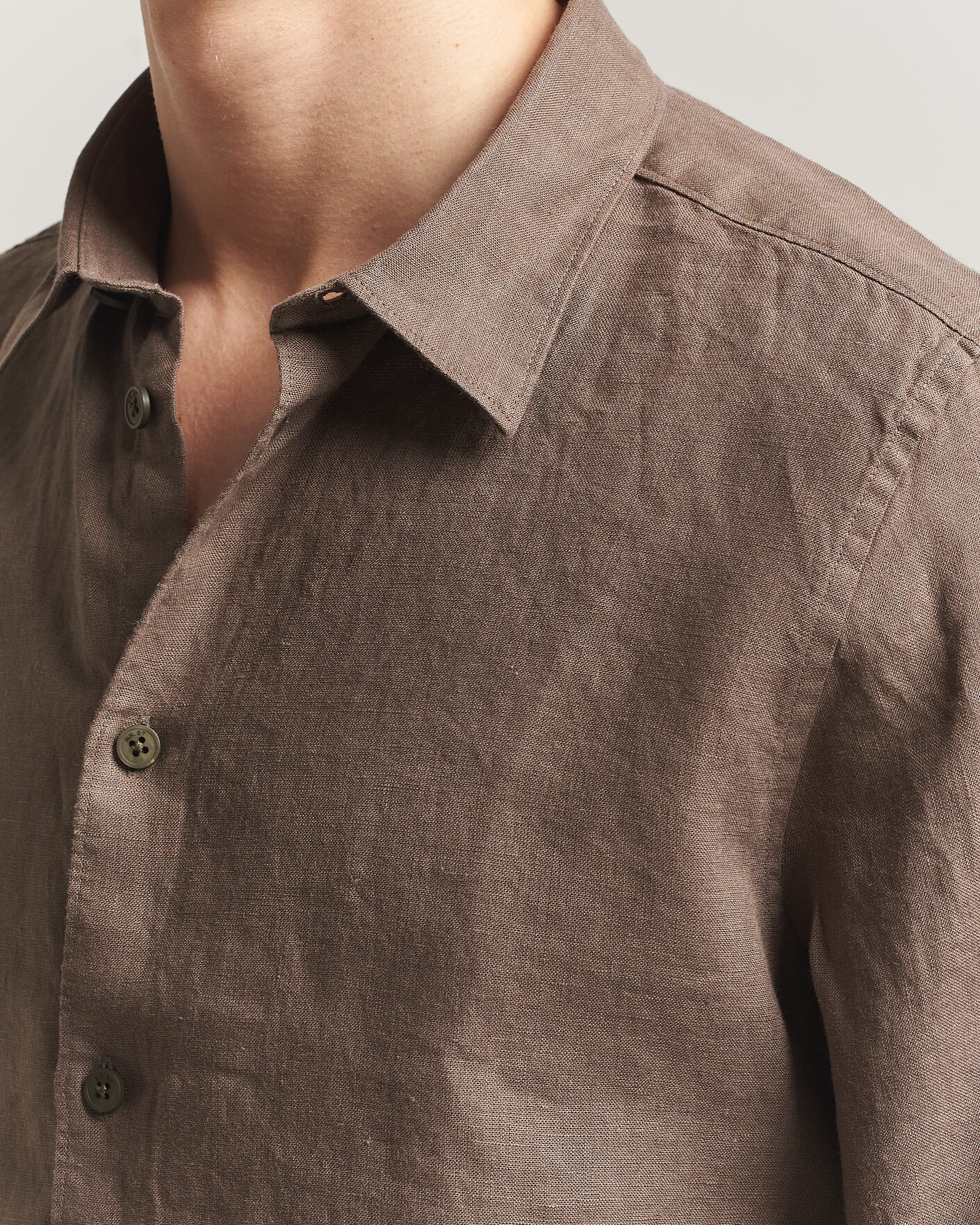 Heren | Overhemden | NN07 | Enzo Linen Shirt Mable Husk