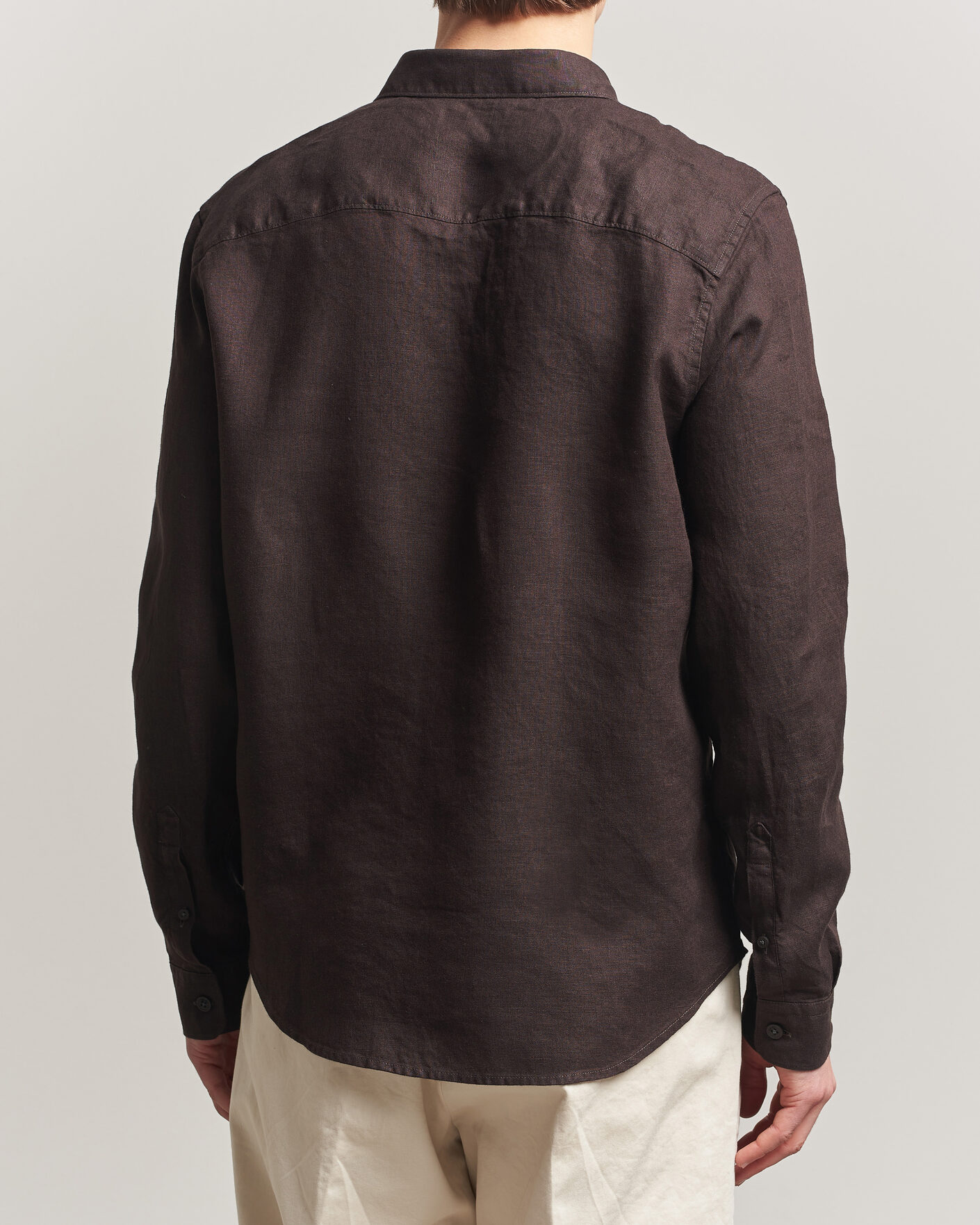 Heren | Overhemden | NN07 | Enzo Linen Shirt Deep Truffle
