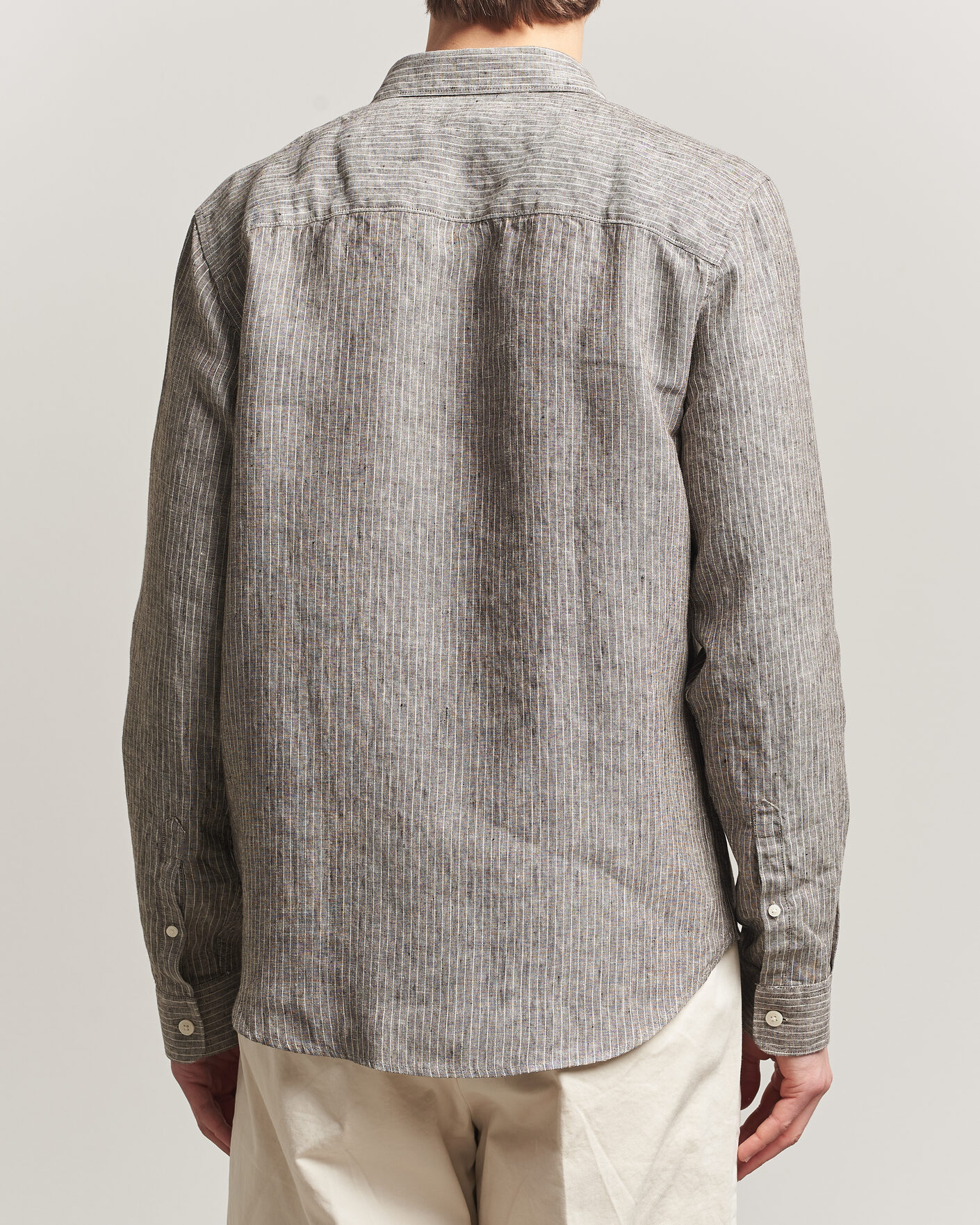Heren | Overhemden | NN07 | Enzo Linen Shirt Clay Stripe