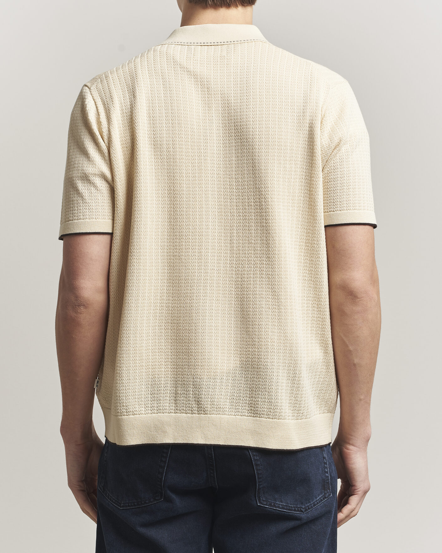 Heren | Overhemden | NN07 | Nalo Knitted Short Sleeve Shirt Ivory