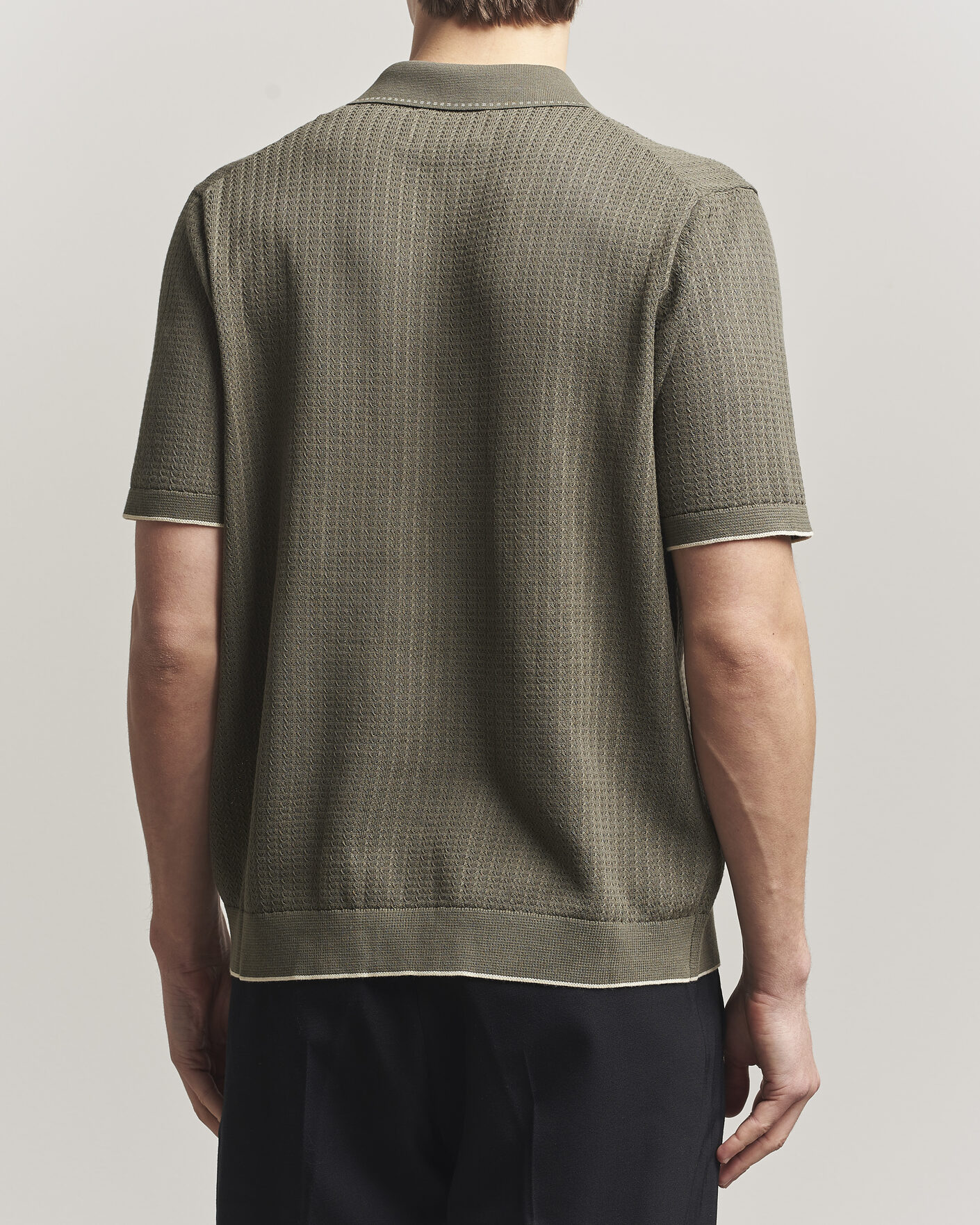 Heren | Overhemden | NN07 | Nalo Knitted Short Sleeve Shirt Capers Green