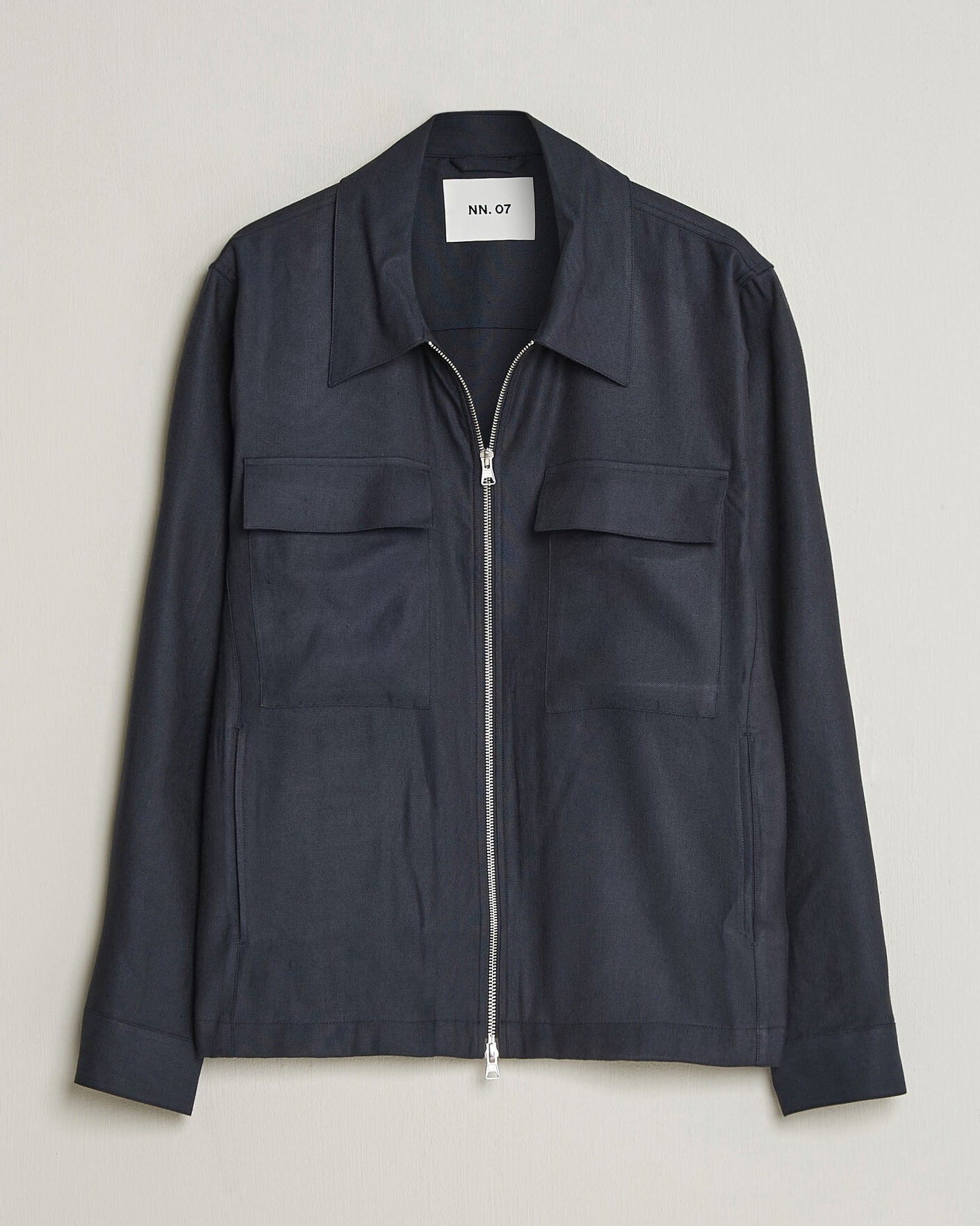 Heren | Overhemden | NN07 | Alban Linen/Viscose Overshirt Deep Navy