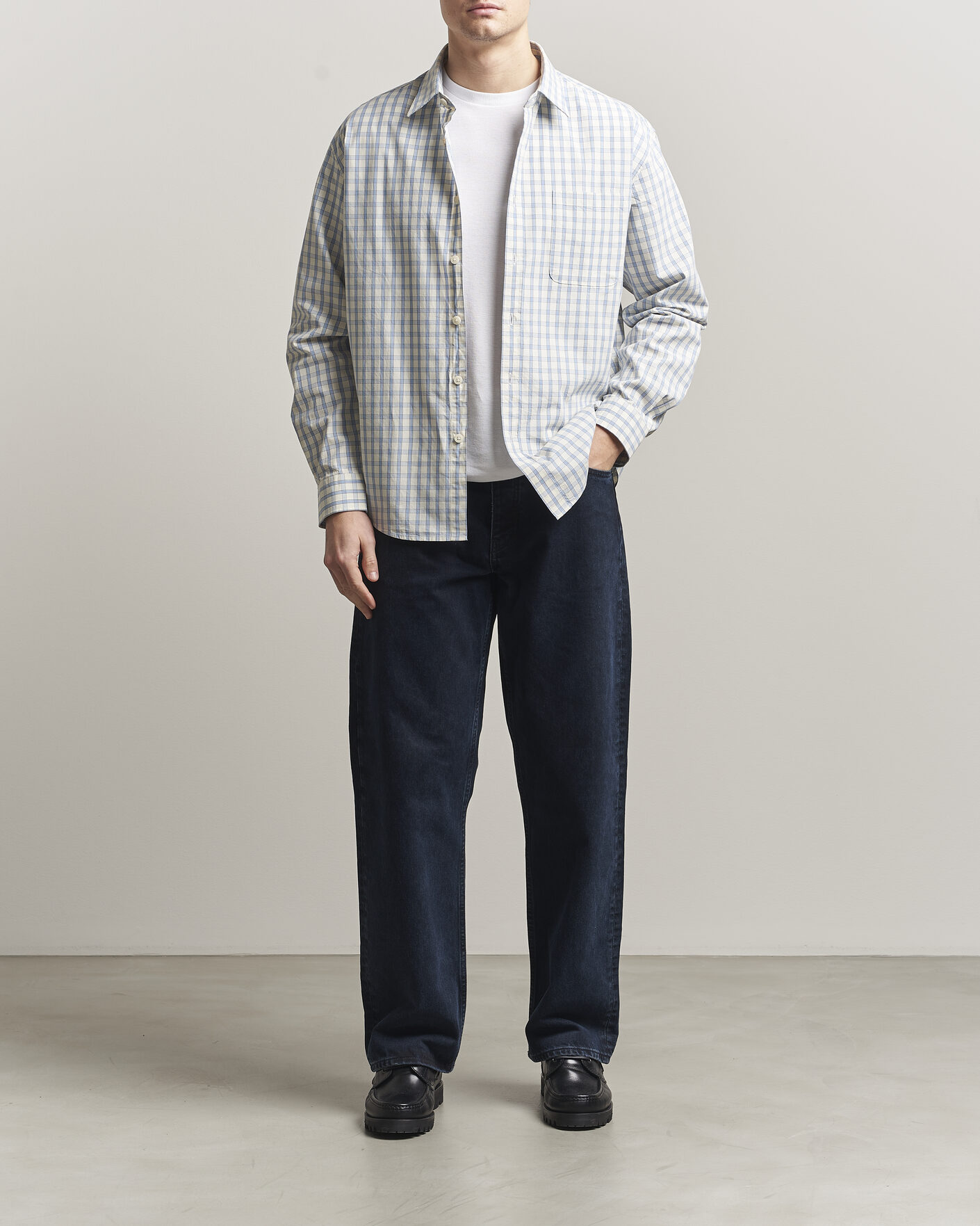 Heren | Overhemden | NN07 | Deon Brushed Cotton Shirt Ecru Check