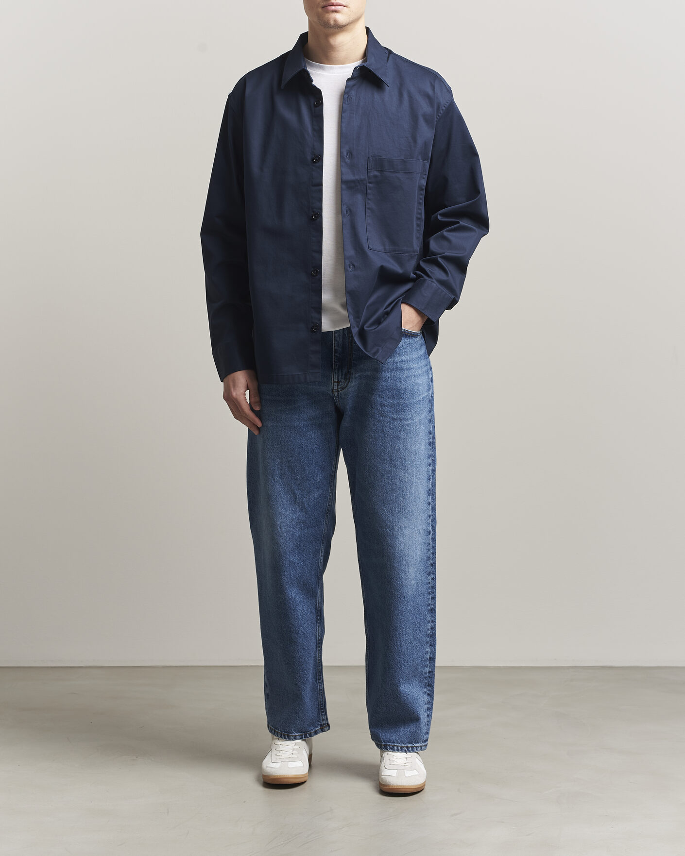 Heren | Overhemden | NN07 | Freddy Cotton Overshirt Navy Blue