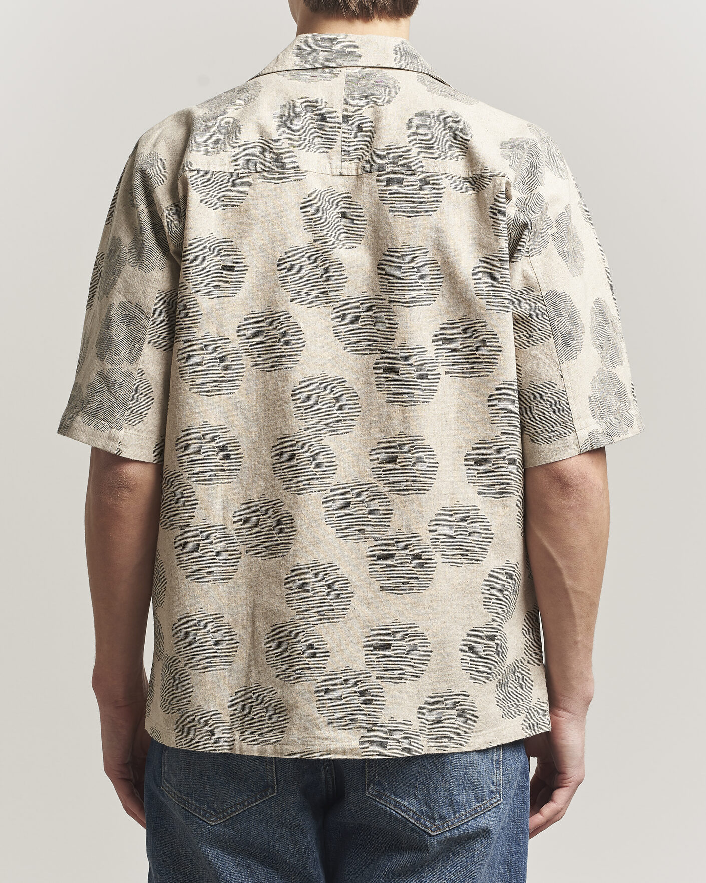Heren | Overhemden | NN07 | Ole Printed Short Sleeve Shirt Oatmeal
