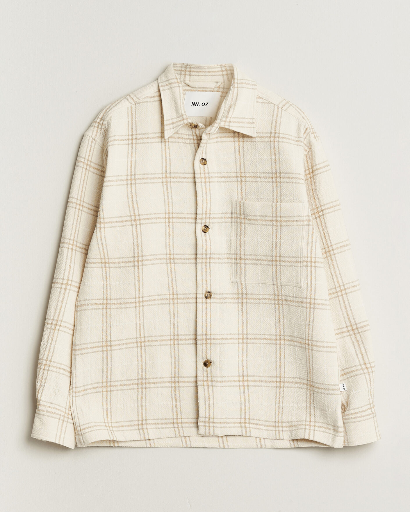 Heren | Overhemden | NN07 | Adwin Checked Overshirt Ivory