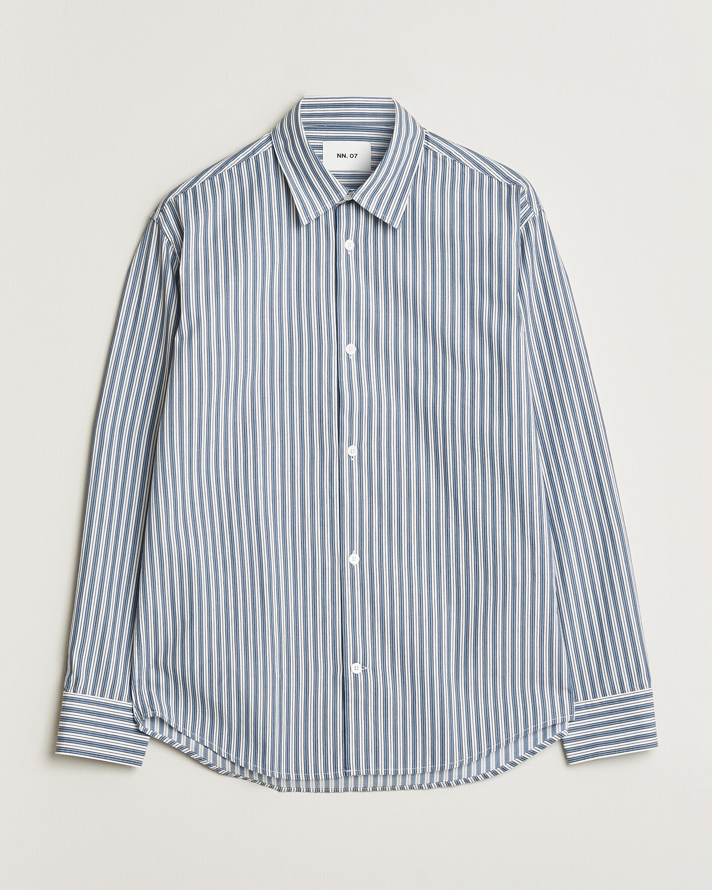 Heren | Overhemden | NN07 | Freddy Striped Shirt Sea Spray Green