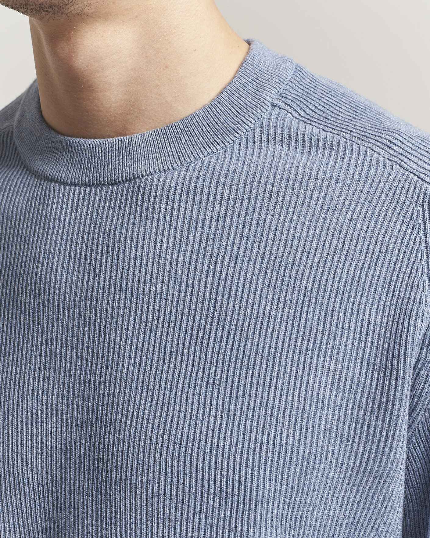 Heren | Truien | NN07 | Kevin Cotton Knitted Sweater Stone Blue