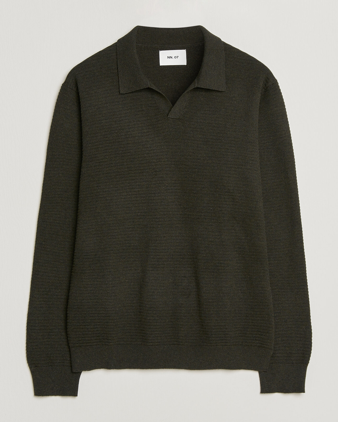 Heren | Truien | NN07 | Paul Knitted Long Sleeve Polo Dark Army