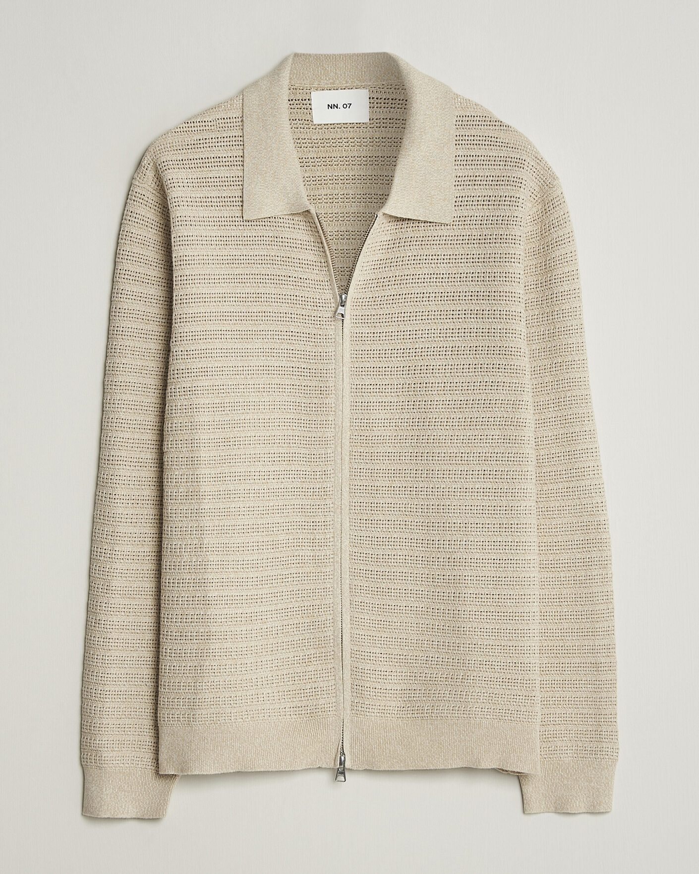 Heren | Truien | NN07 | Gustav Knitted Full Zip Ivory