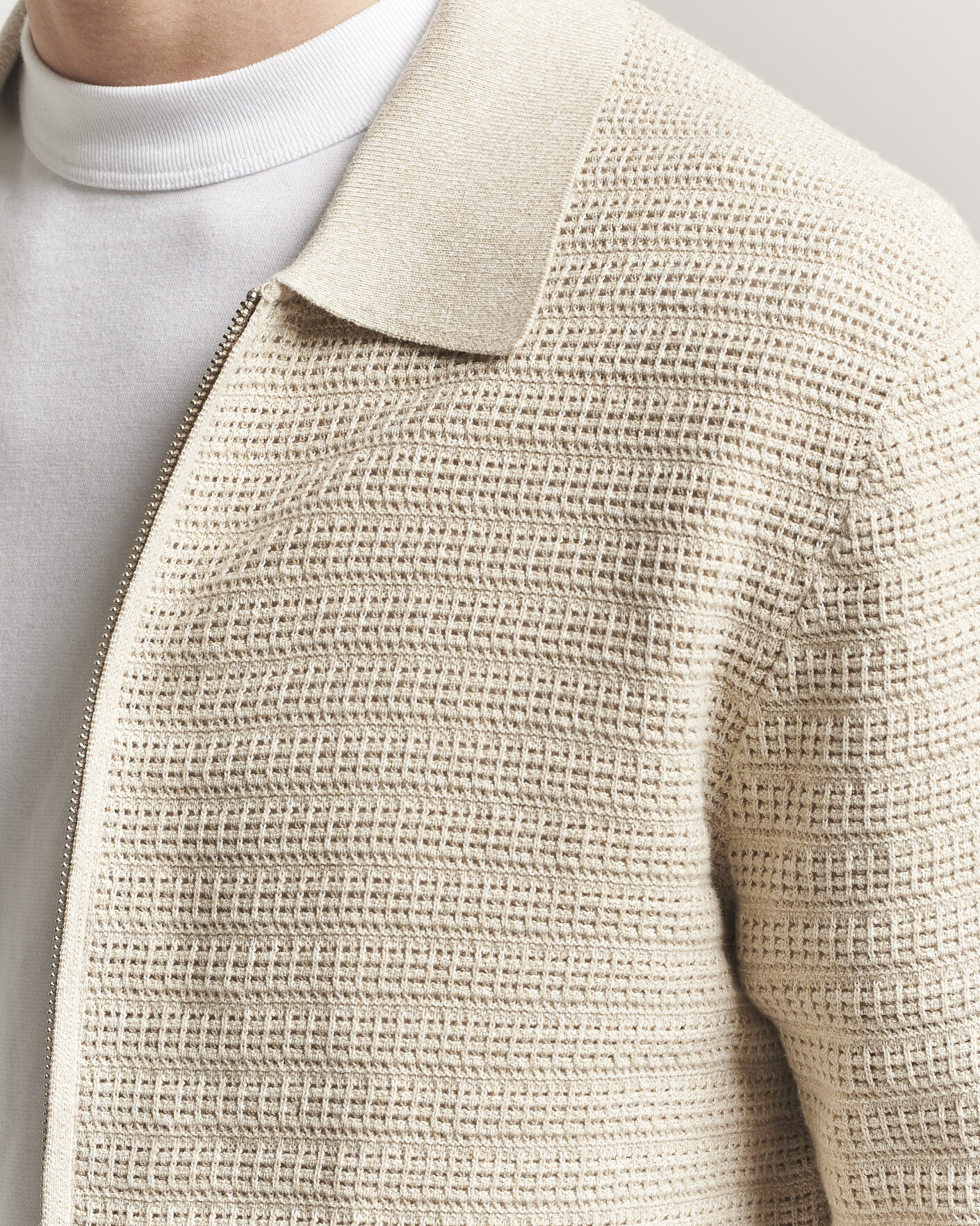 Heren | Truien | NN07 | Gustav Knitted Full Zip Ivory