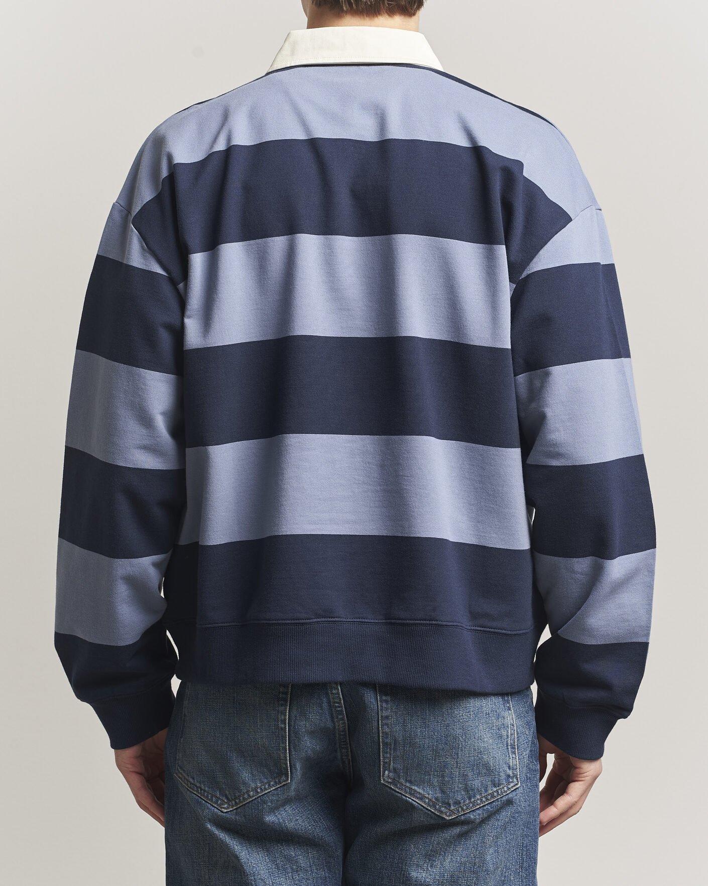 Heren | Truien | NN07 | David Rugby Sweater Blue Stripe
