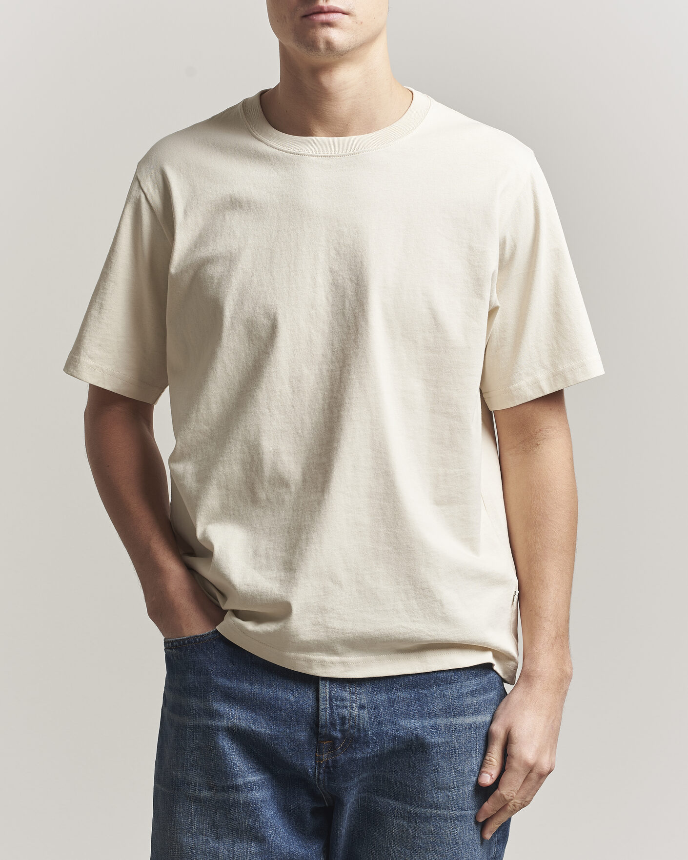 Heren | T-shirts | NN07 | Jett Washed Crew Neck T-Shirt Ivory