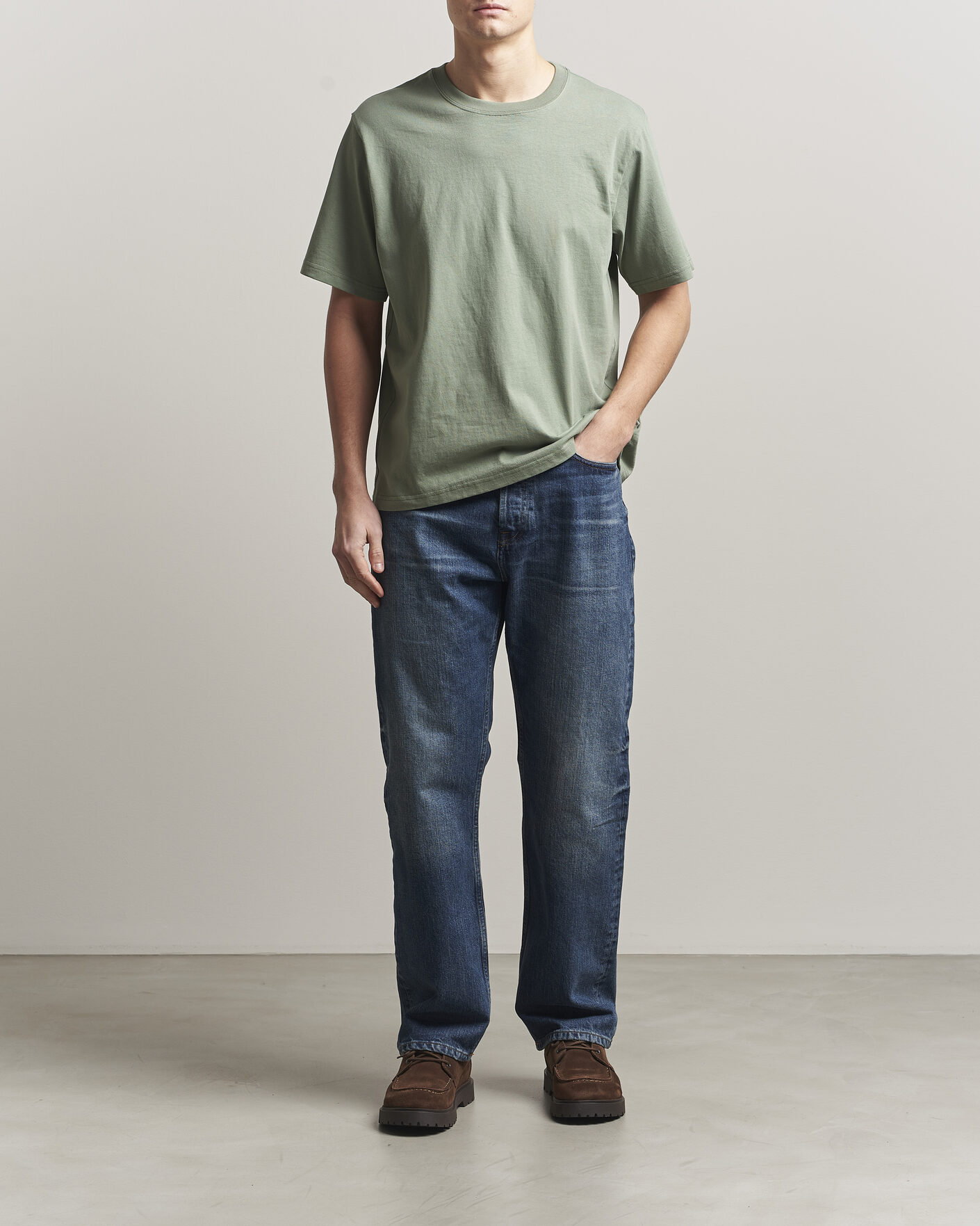 Heren | T-shirts | NN07 | Jett Washed Crew Neck T-Shirt Sea Spray Green