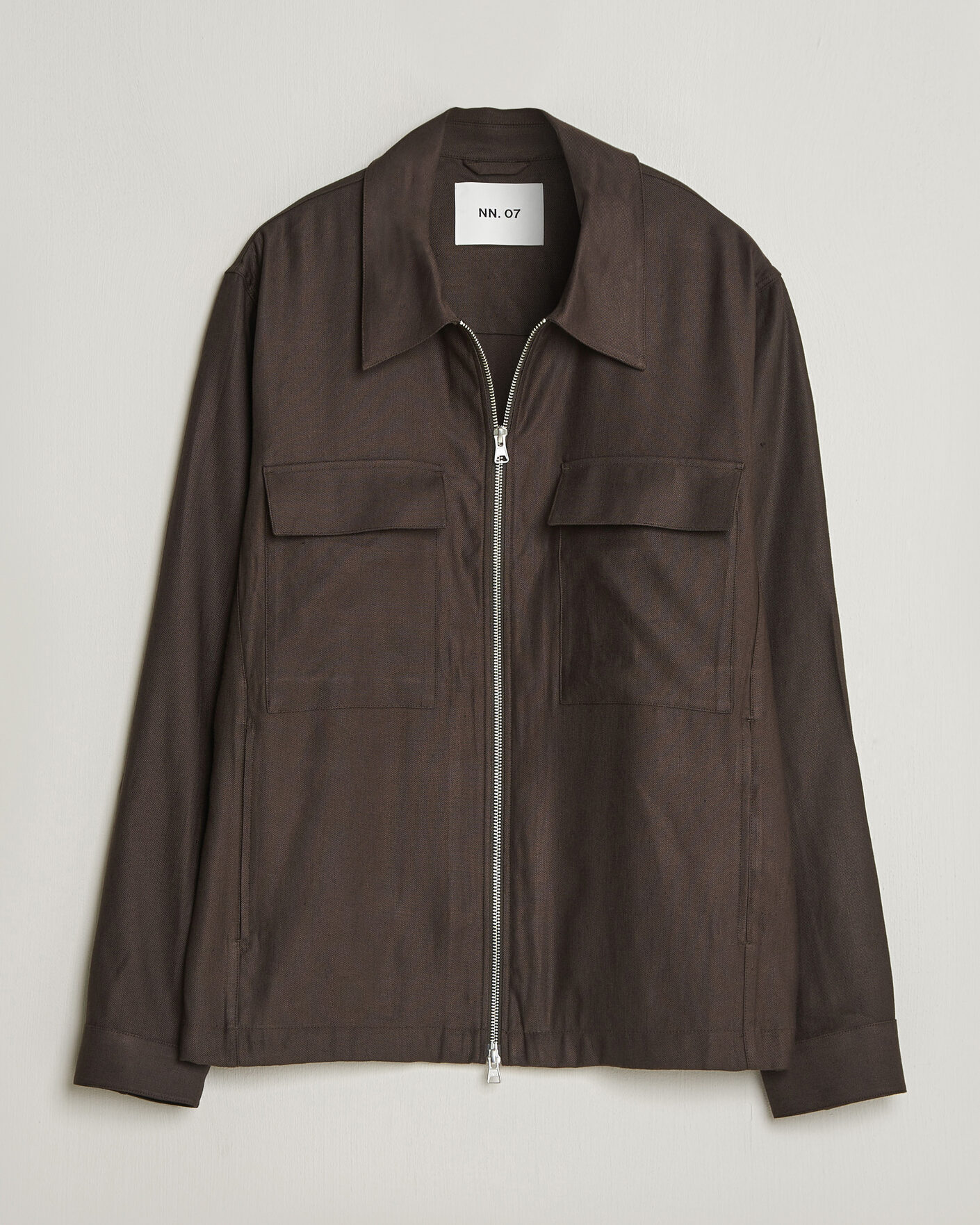 Heren | Overhemden | NN07 | Alban Linen/Viscose Overshirt Deep Truffle