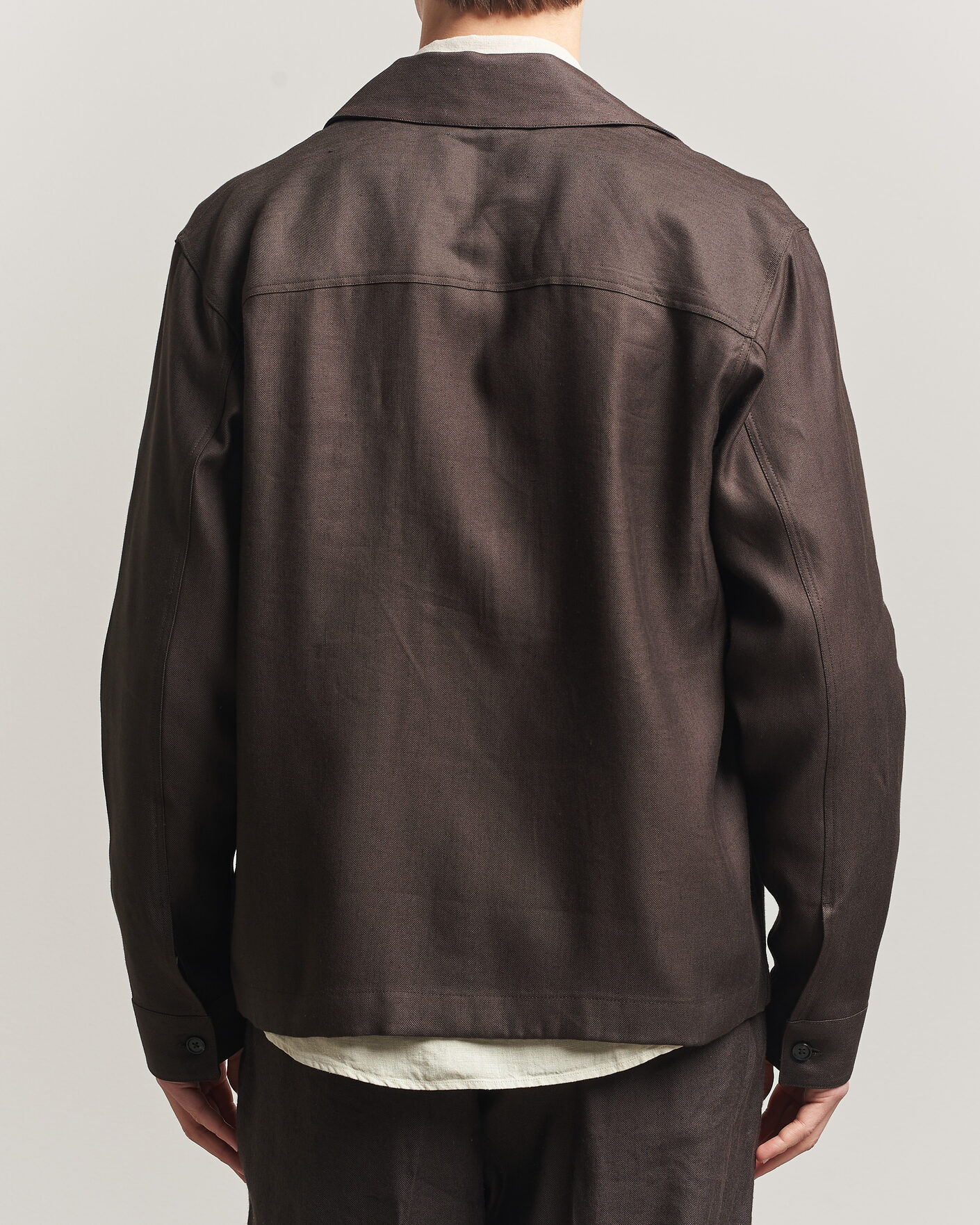 Heren | Overhemden | NN07 | Alban Linen/Viscose Overshirt Deep Truffle