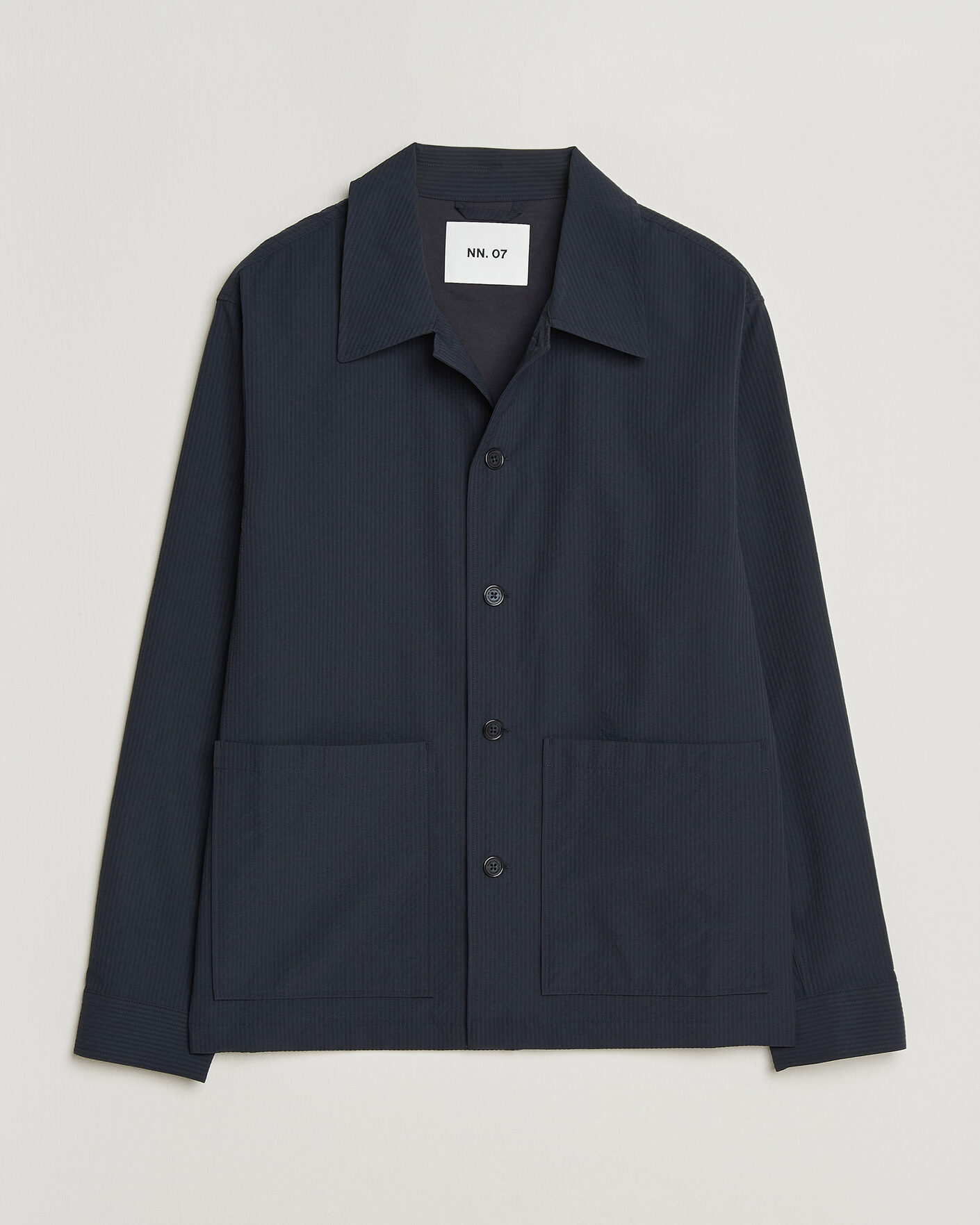 Heren | Overhemden | NN07 | Blaze Seersucker Overshirt Navy Blue