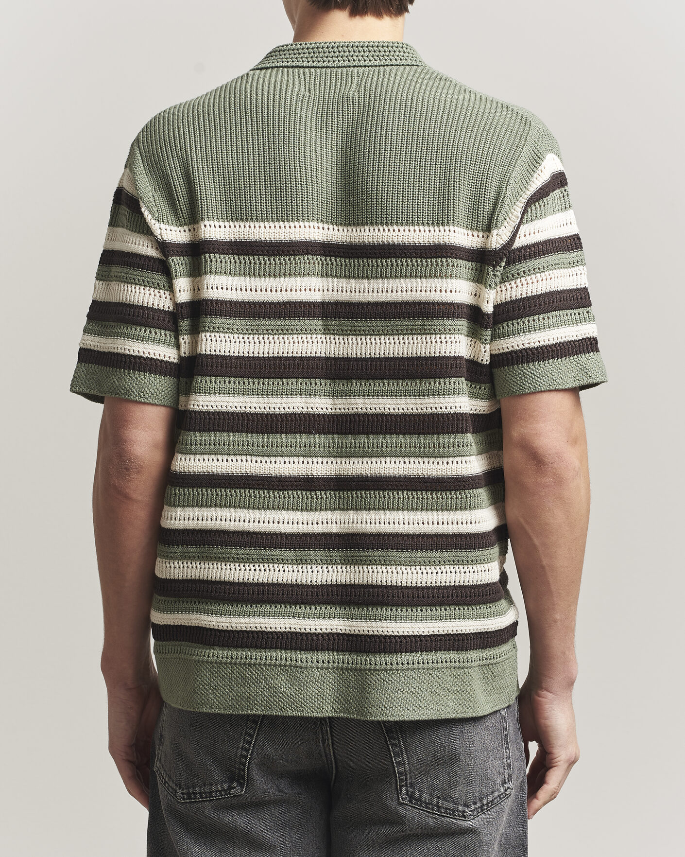 Heren | Overhemden | NN07 | Lars Knitted Short Sleeve Shirt Sea Spray Green