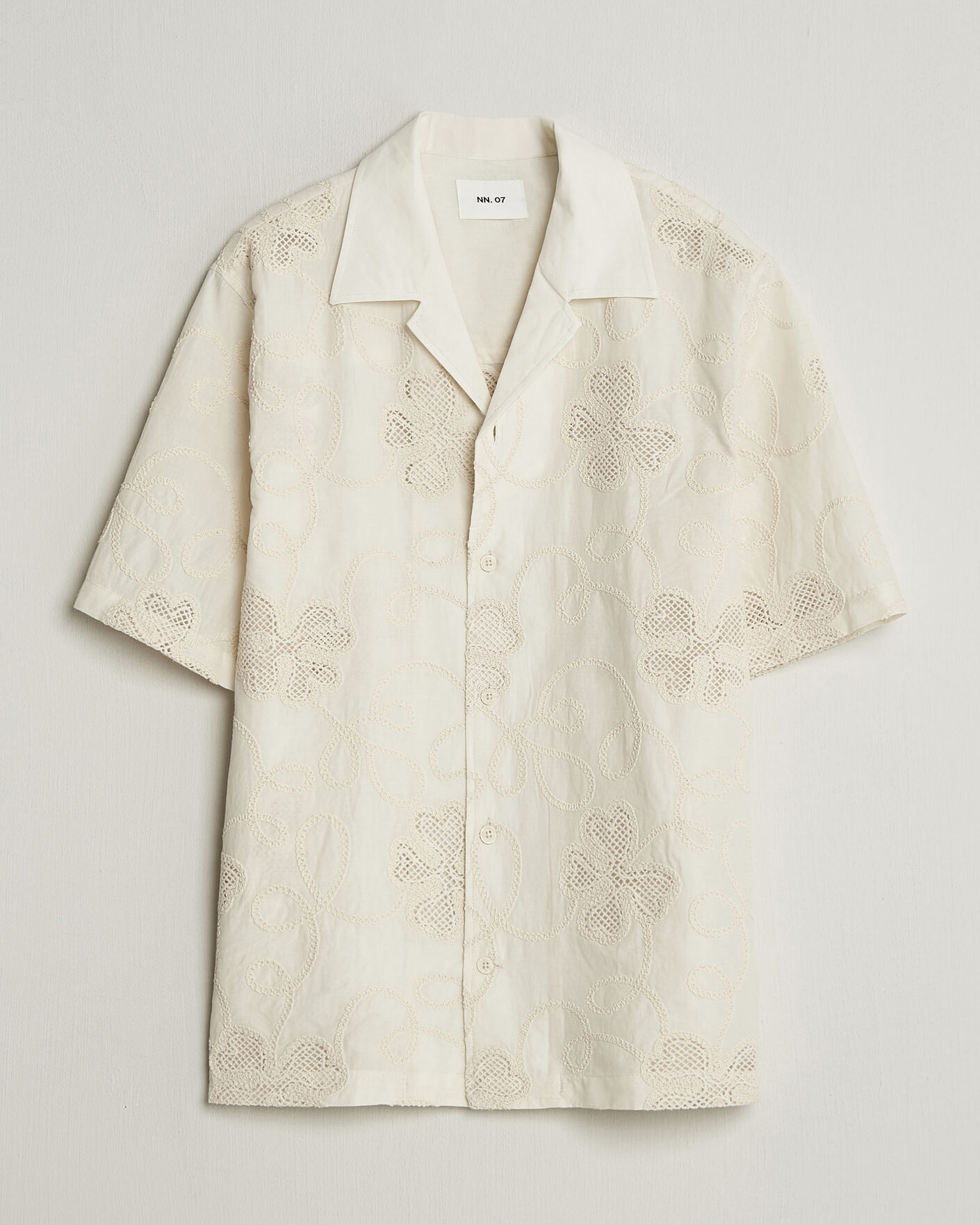 Heren | Overhemden | NN07 | Ben Flower Shirt Ivory
