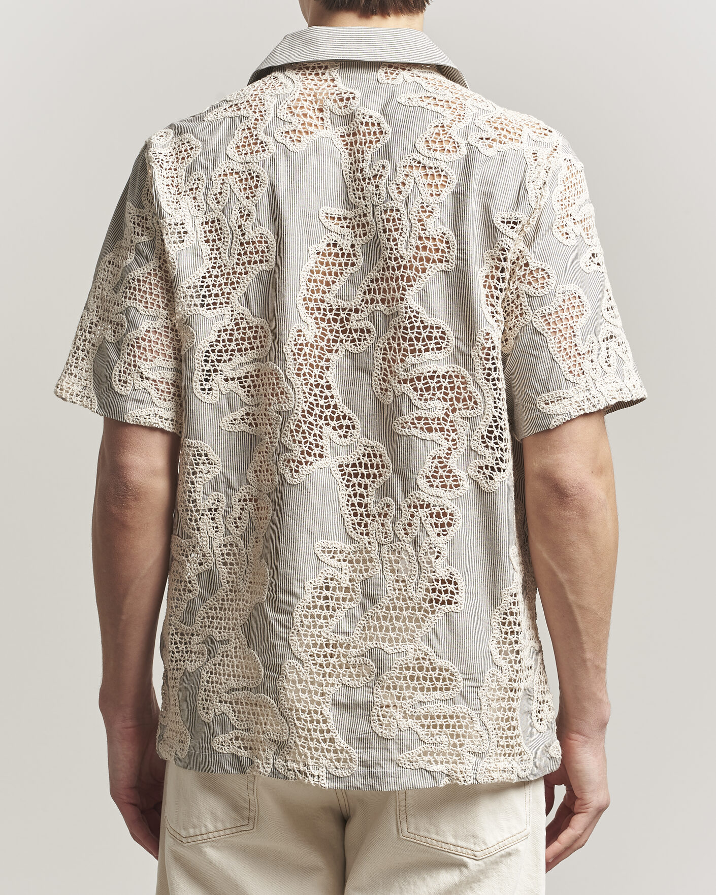 Heren | Overhemden | NN07 | Julio Flower Short Sleeve Shirt Deep Truffle