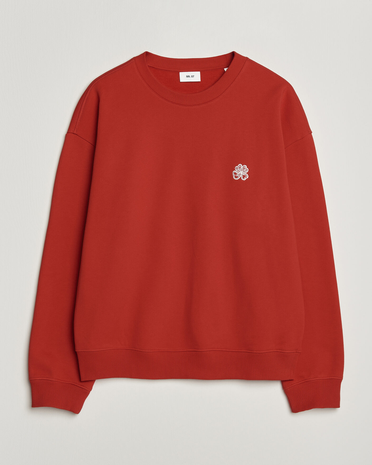 Heren | Truien | NN07 | David Embroidered Crew Neck Sweatshirt Chili Red