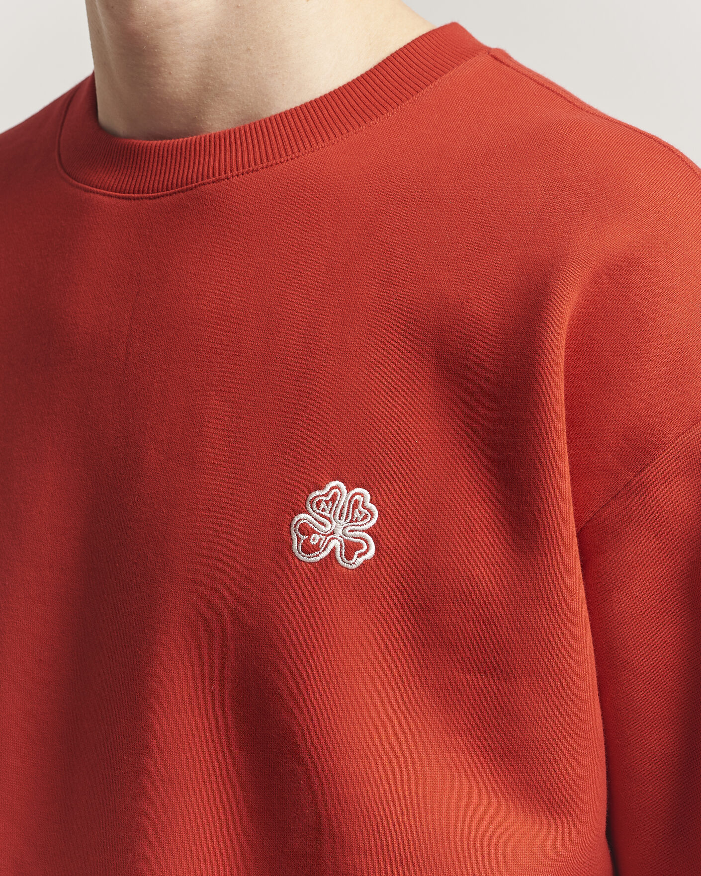 Heren | Truien | NN07 | David Embroidered Crew Neck Sweatshirt Chili Red