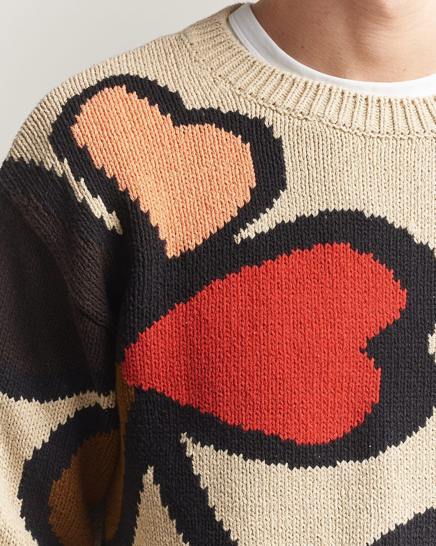 Heren | Truien | NN07 | Todd Printed Flower Sweater Ecru Multi