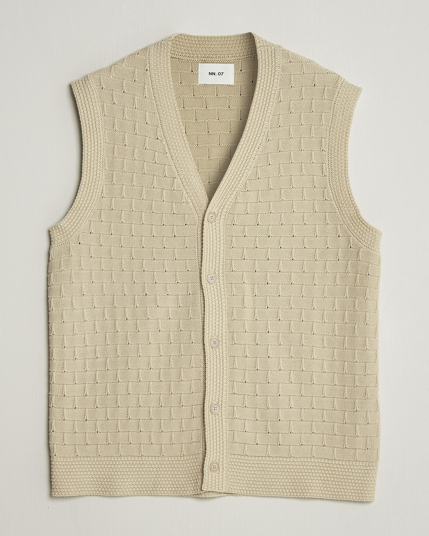 Heren | Truien | NN07 | Reece Knitted Vest Ecru