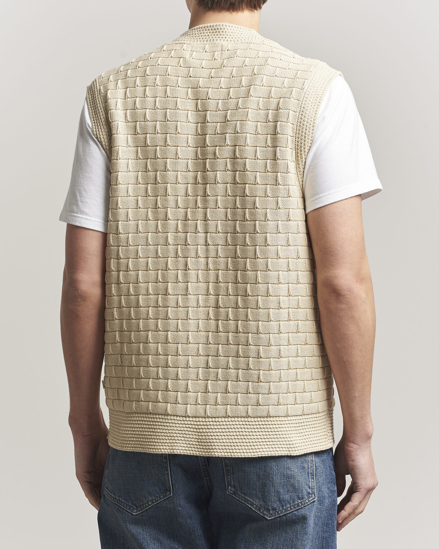 Heren | Truien | NN07 | Reece Knitted Vest Ecru