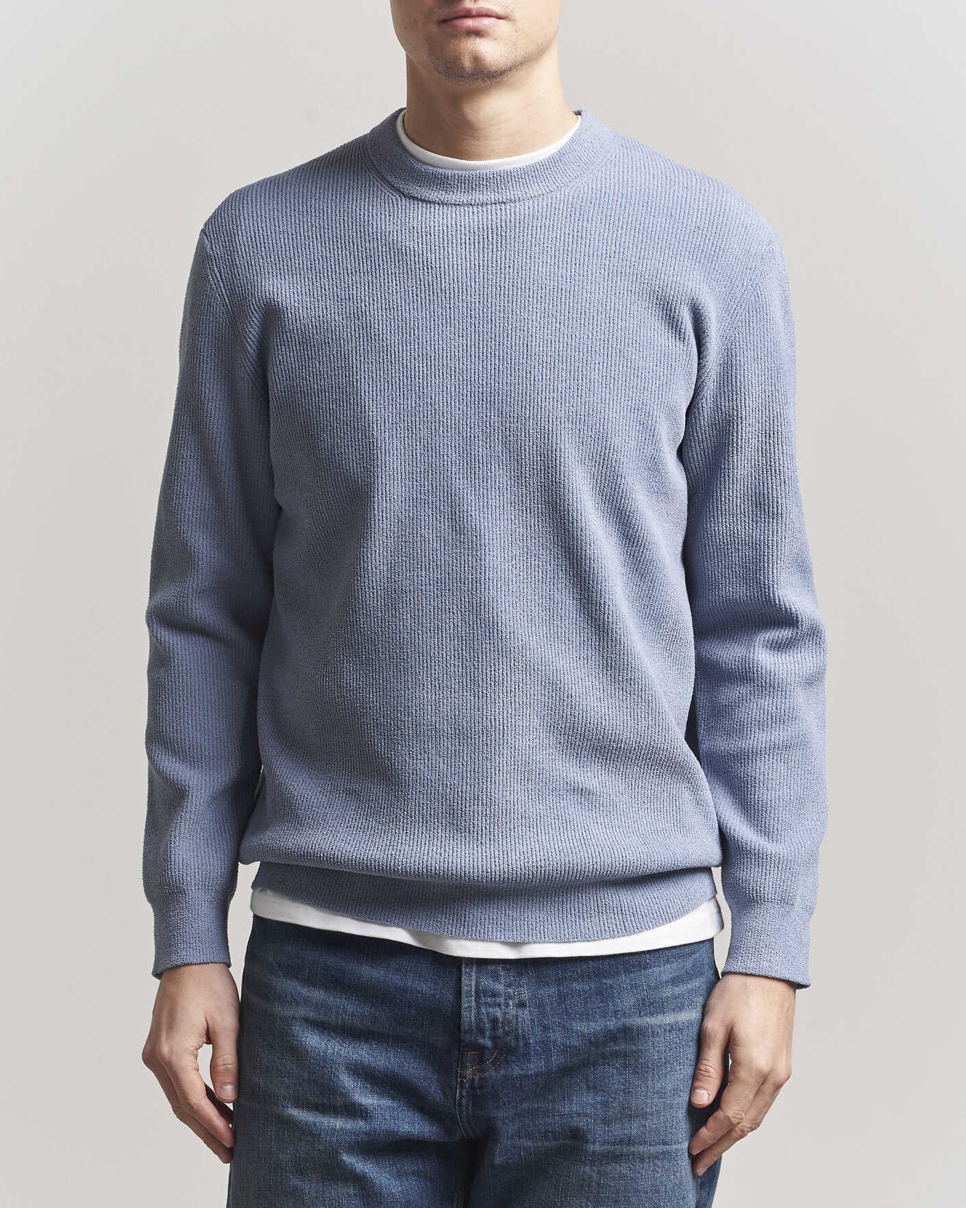Heren | Truien | NN07 | Danny Knitted Sweater Stone Blue