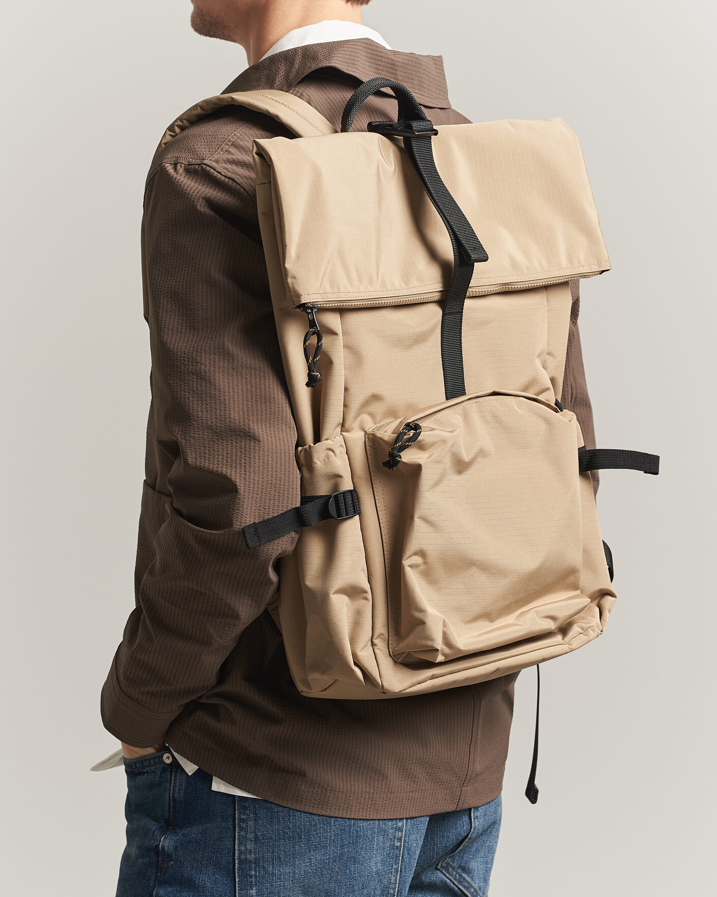 Heren | Tassen | NN07 | Nylon Ripstop Rolltop Backpack Desert Khaki
