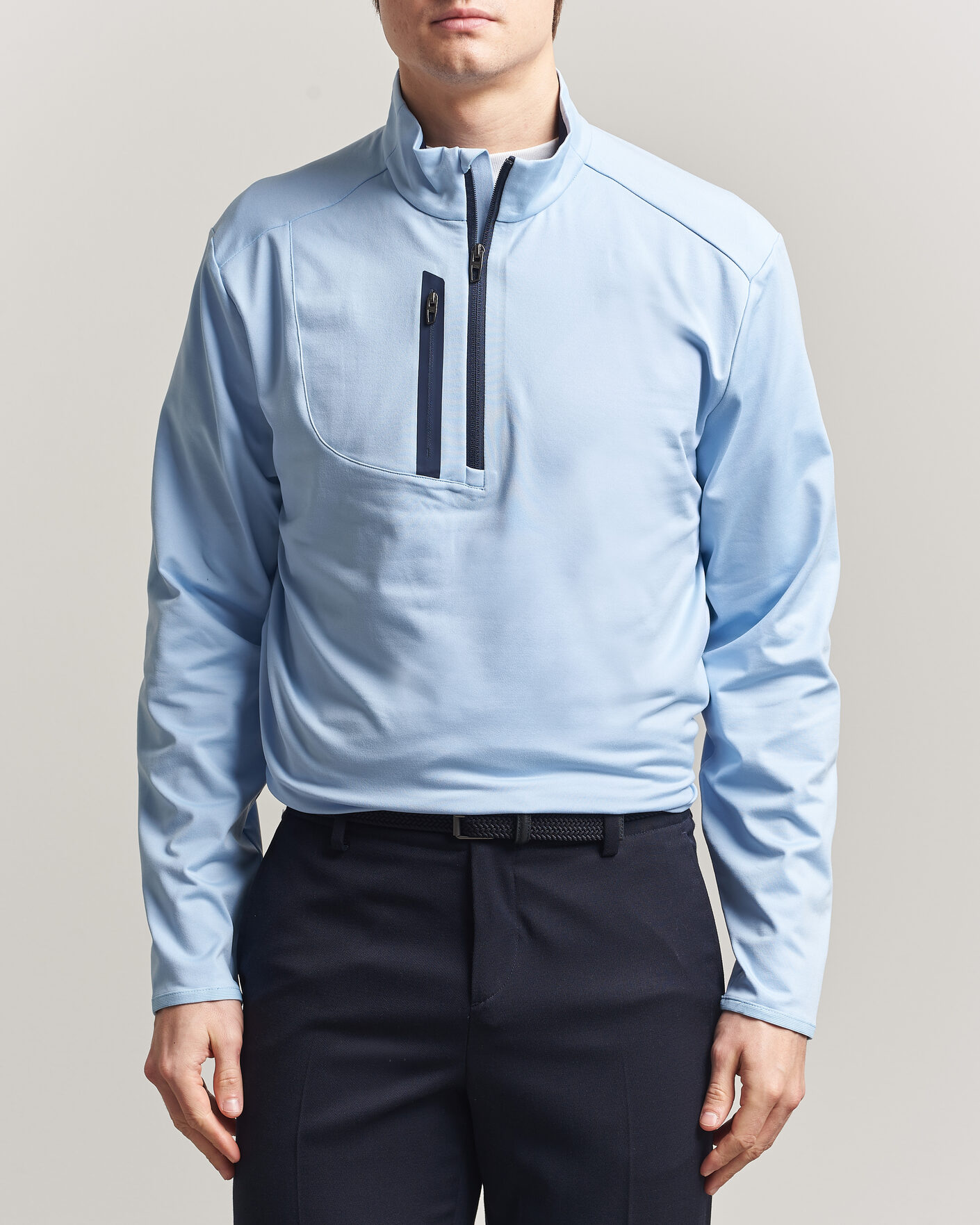 Heren | Golfkleding | RLX Ralph Lauren | Luxury Jersey Half Zip Office Blue