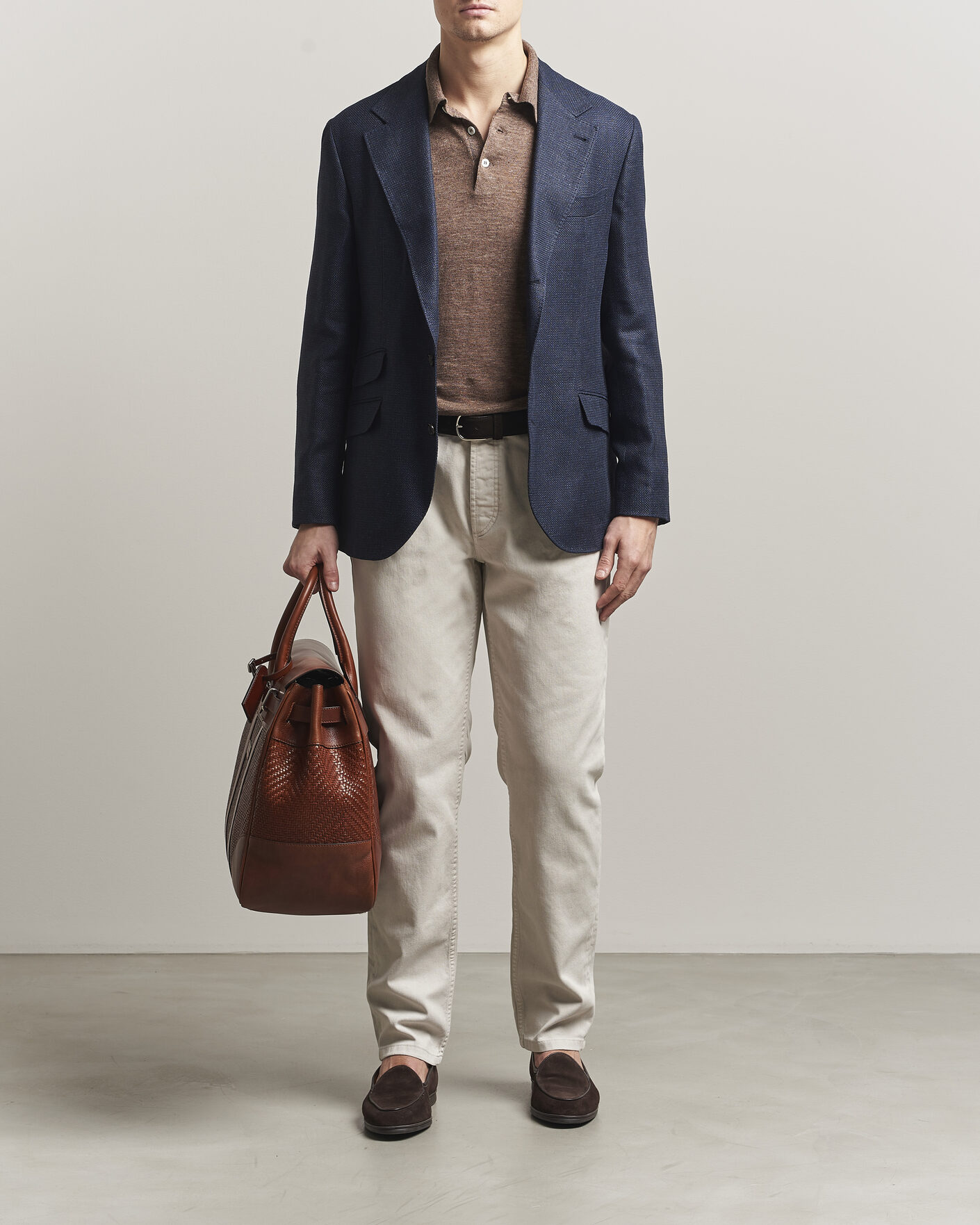 Heren | Blazers | Brunello Cucinelli | Linen/Silk Hopsack Blazer Navy
