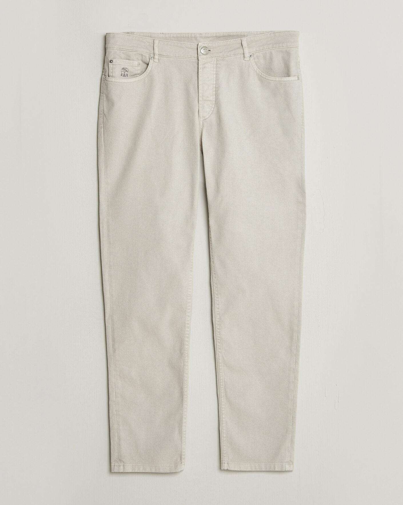 Heren | Broeken | Brunello Cucinelli | Traditional Fit Bull Denim Pants Light Beige