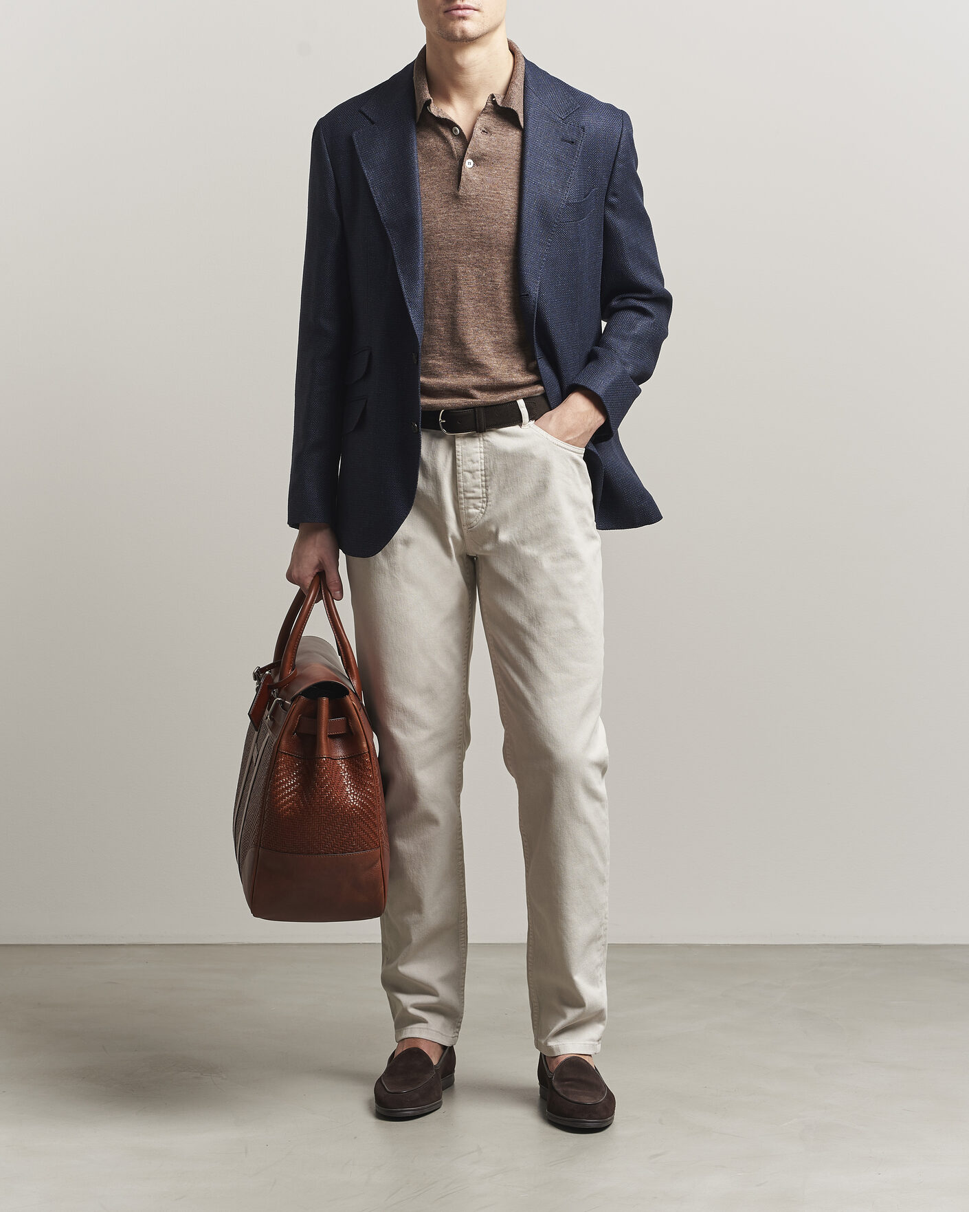 Heren | Broeken | Brunello Cucinelli | Traditional Fit Bull Denim Pants Light Beige