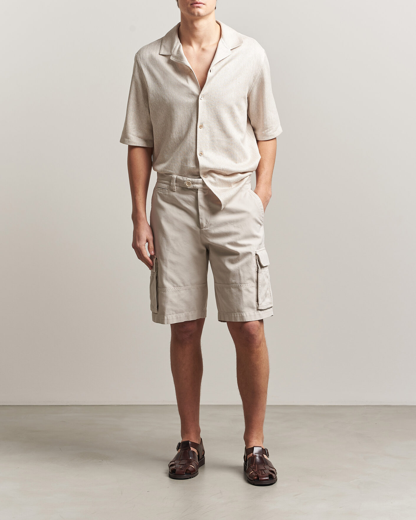 Heren | Korte broek | Brunello Cucinelli | Cotton Cargo Shorts Light Beige
