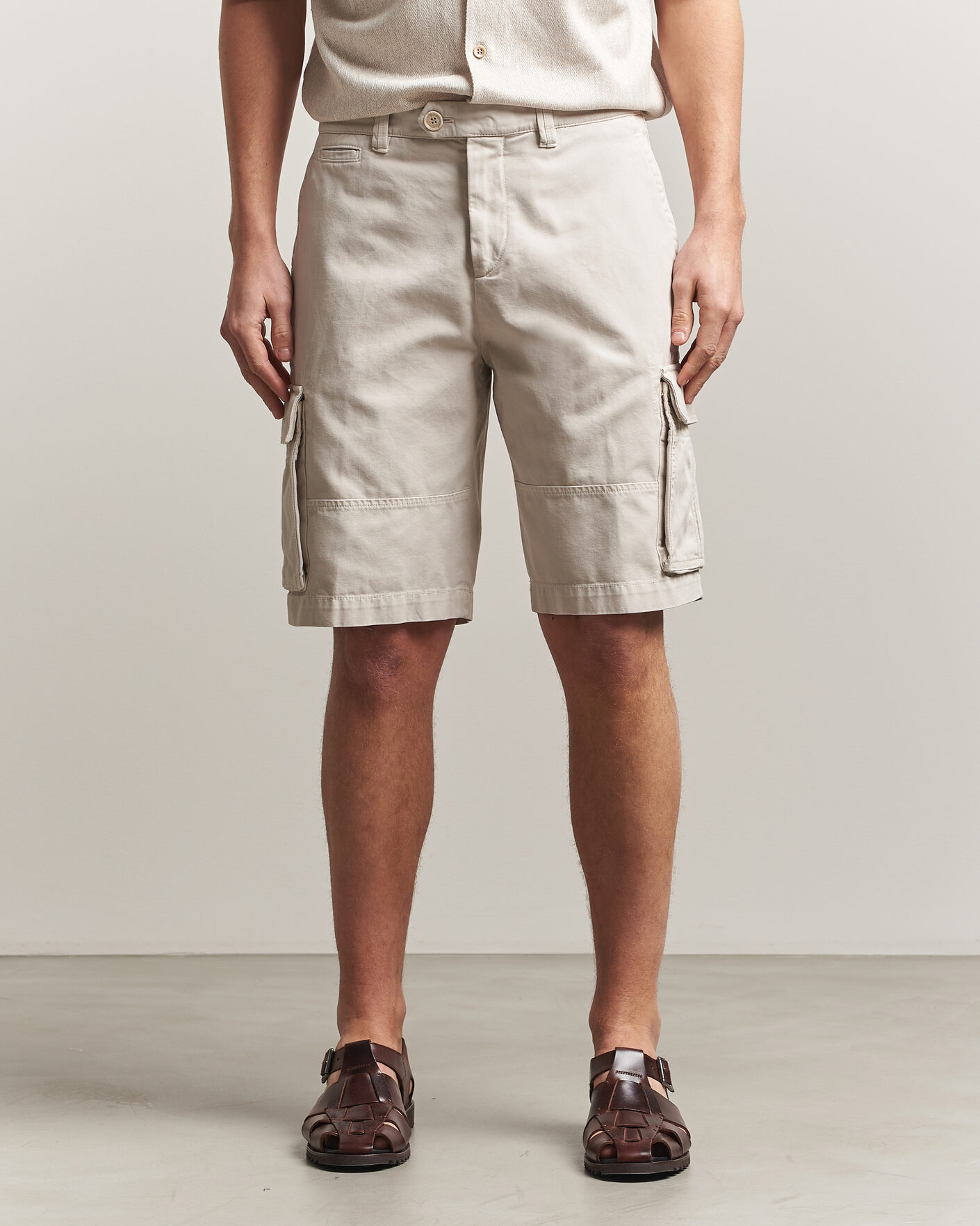 Heren | Korte broek | Brunello Cucinelli | Cotton Cargo Shorts Light Beige