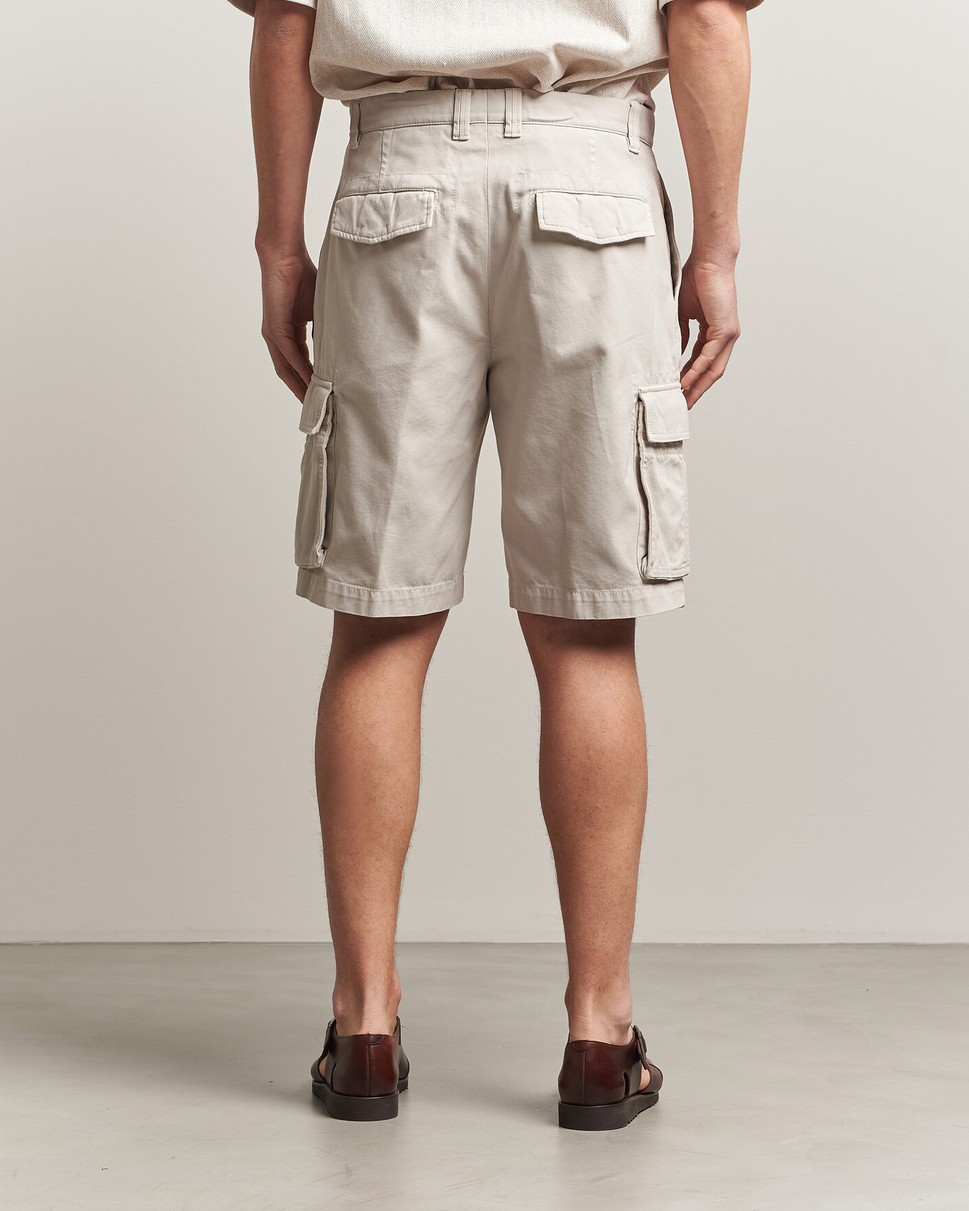 Heren | Korte broek | Brunello Cucinelli | Cotton Cargo Shorts Light Beige