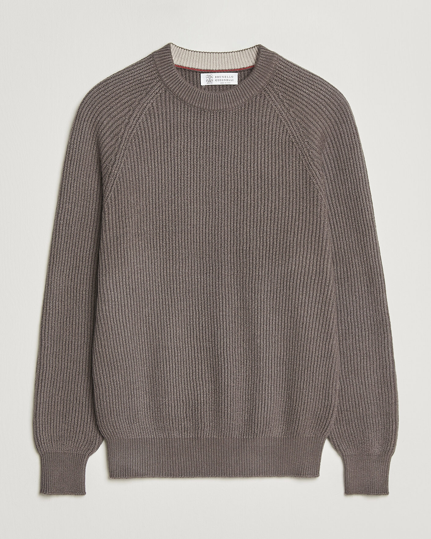 Heren | Truien | Brunello Cucinelli | Heavy Cotton Rib Sweater Light Brown