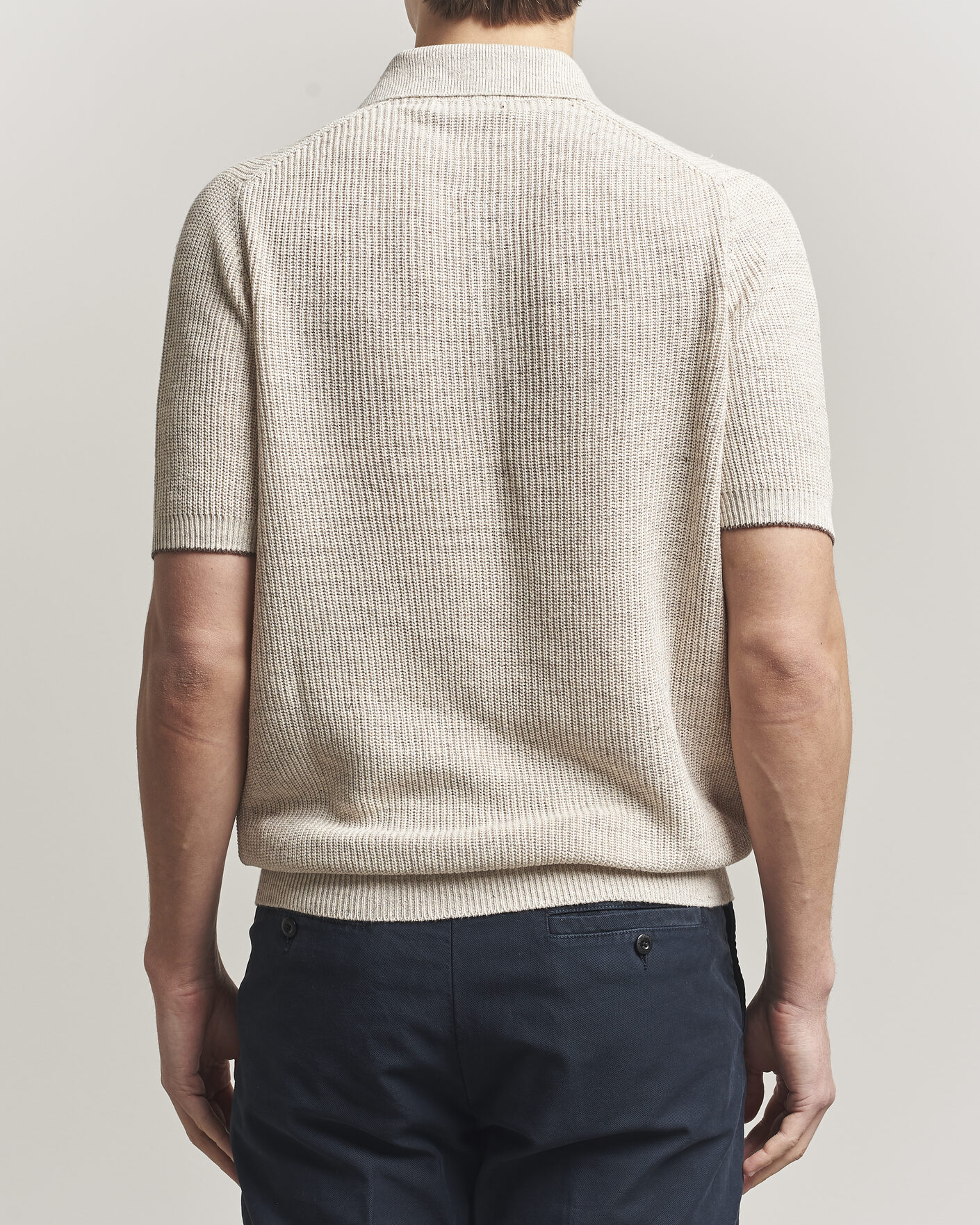 Heren | Polo's | Brunello Cucinelli | Linen Rib Knitted Polo Light Beige