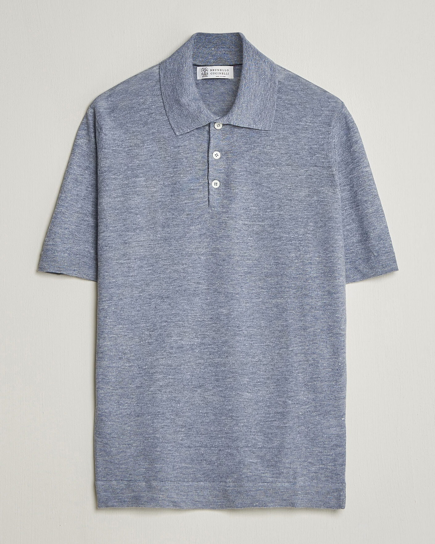 Heren | Polo's | Brunello Cucinelli | Linen Knitted Polo Light Blue