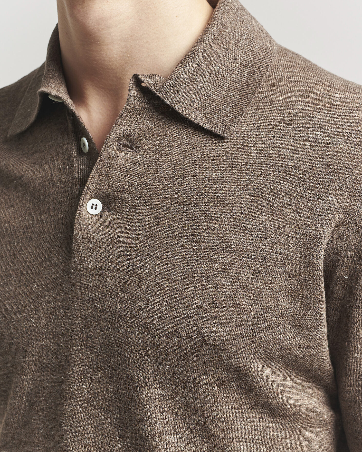 Heren | Polo's | Brunello Cucinelli | Linen Knitted Polo Brown