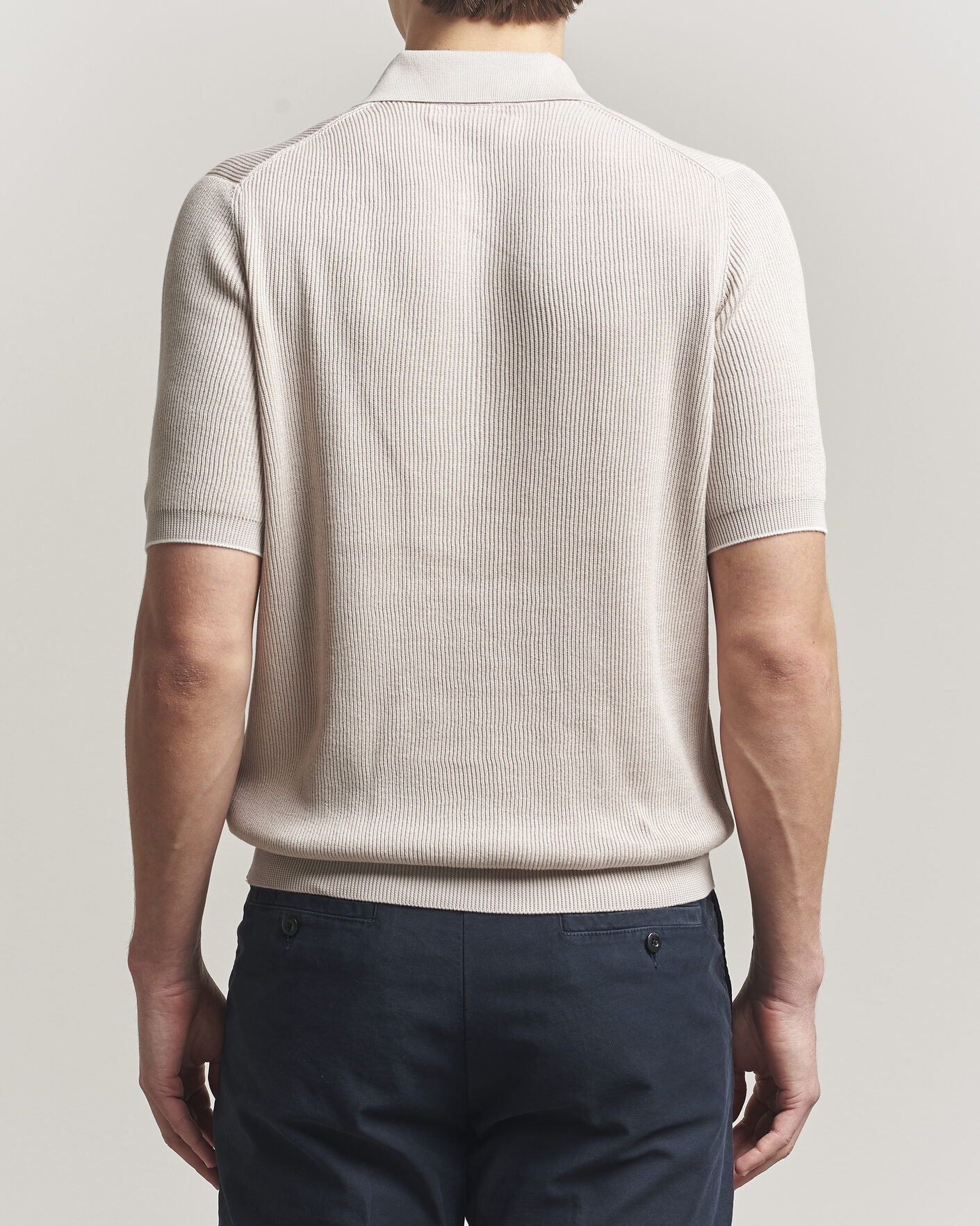Heren | Polo's | Brunello Cucinelli | Cotton Rib Knitted Polo Light Beige