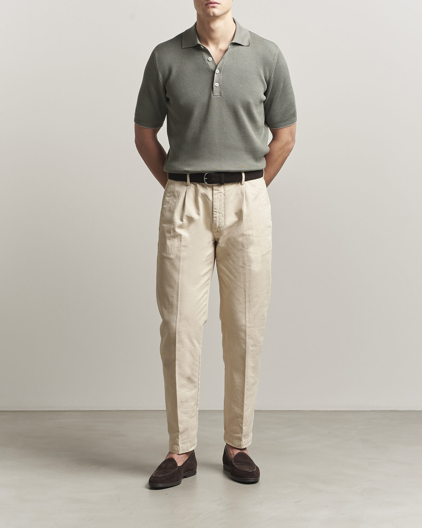 Heren | Polo's | Brunello Cucinelli | Cotton Rib Knitted Polo Olive